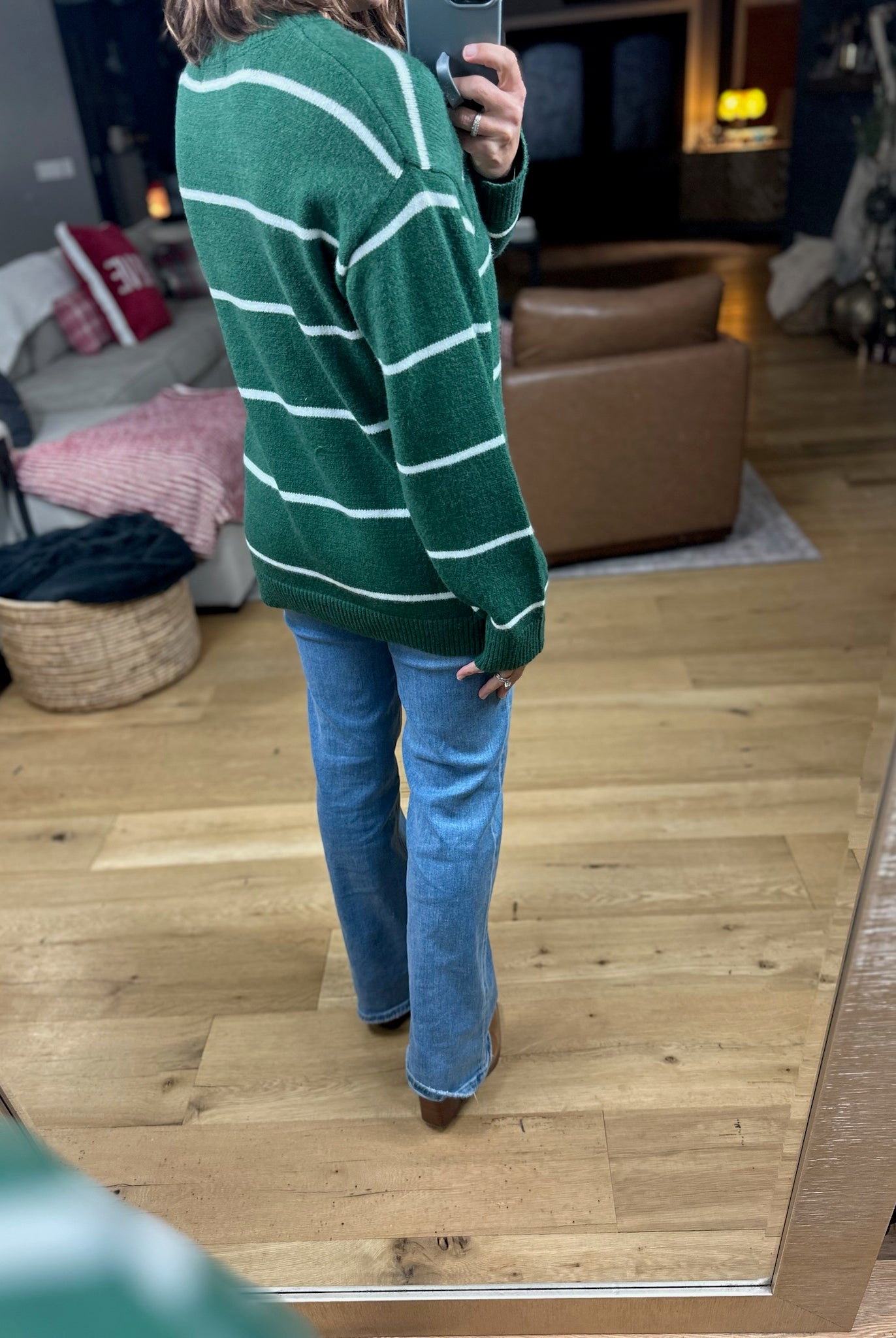 Up To You Striped Crew Sweater-Sweaters-Zenana-Anna Kaytes Boutique, Women's Fashion Boutique in Grinnell, Iowa