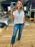 Join In V-Neck Eyelet Top-THML-Anna Kaytes Boutique, Women's Fashion Boutique in Grinnell, Iowa