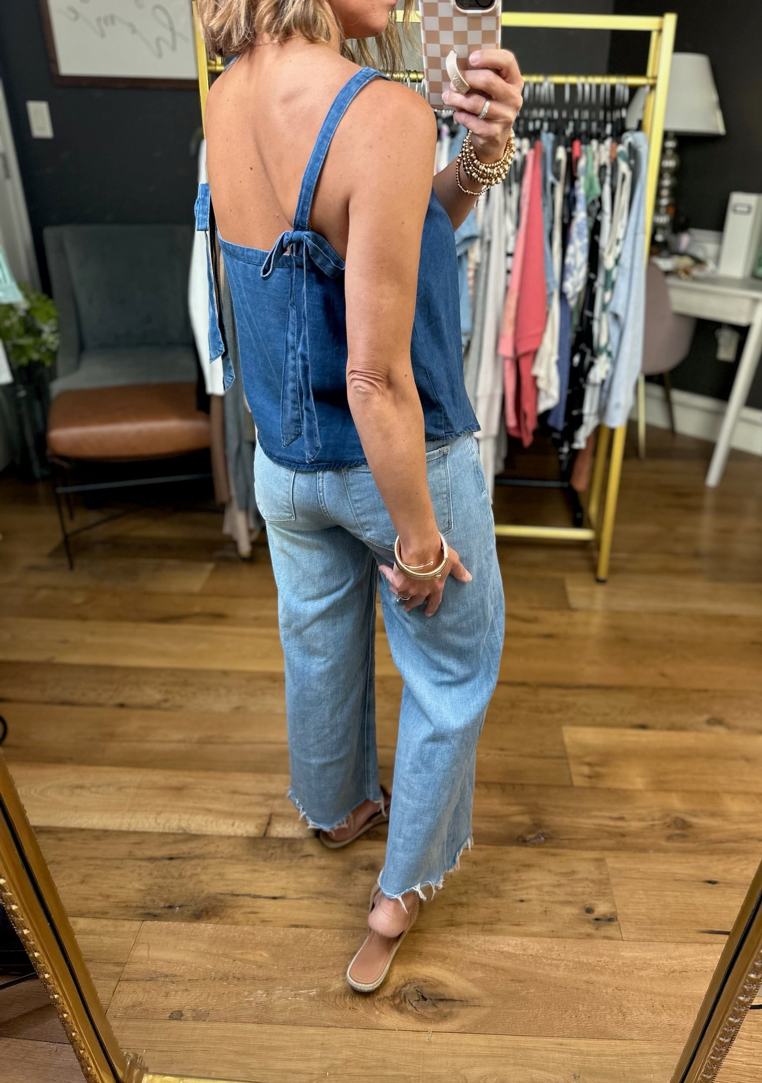 Join Me Chambray Top - Blue-Blu Pepper-Anna Kaytes Boutique, Women's Fashion Boutique in Grinnell, Iowa