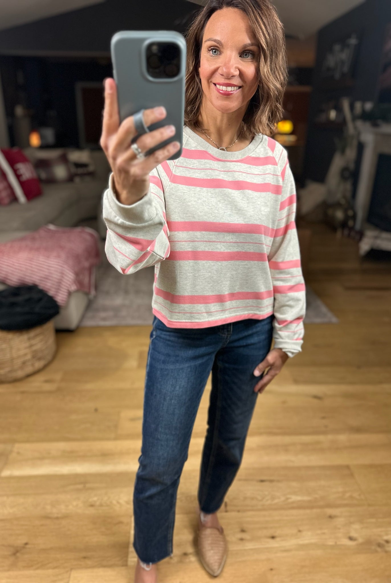 The Ava Striped Crew Top-Long Sleeves-By Together-Anna Kaytes Boutique, Women's Fashion Boutique in Grinnell, Iowa