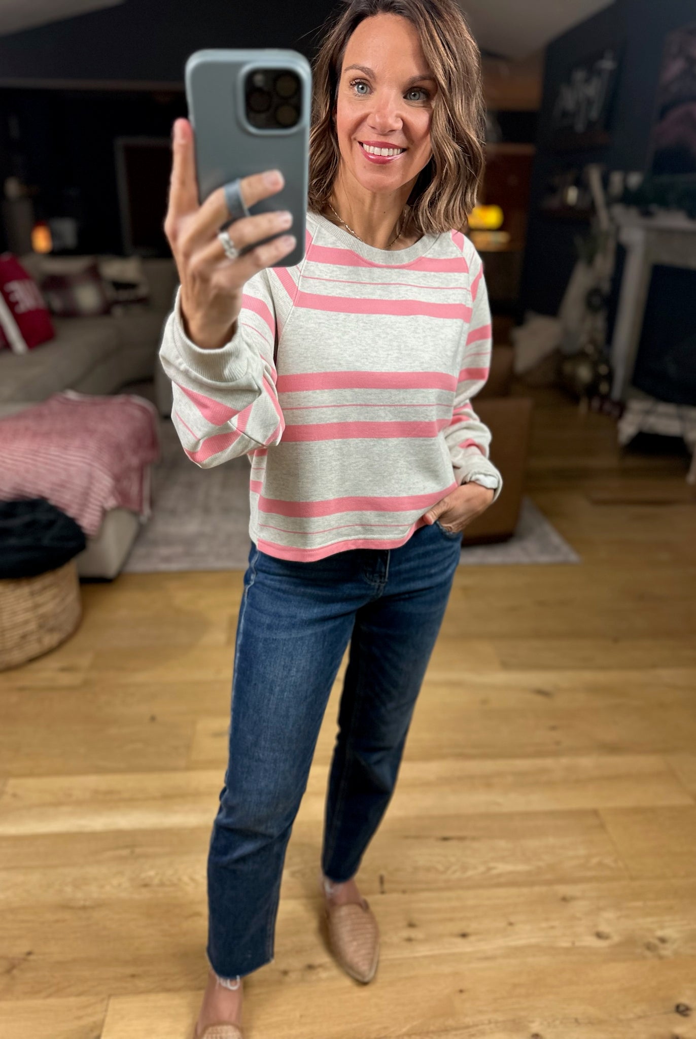 The Ava Striped Crew Top-Long Sleeves-By Together-Anna Kaytes Boutique, Women's Fashion Boutique in Grinnell, Iowa