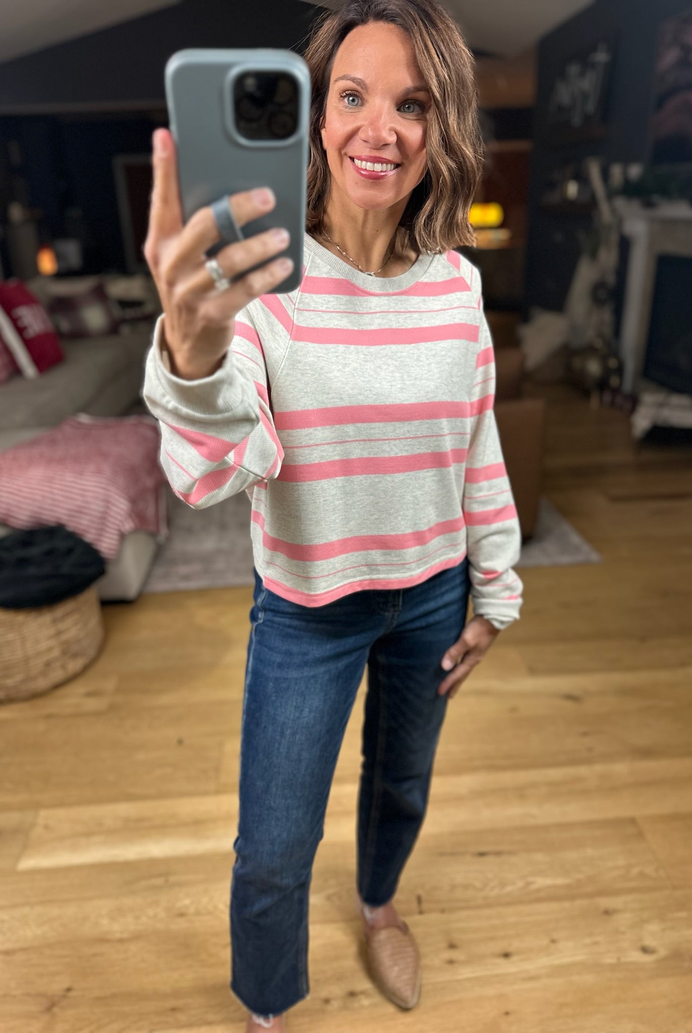 The Ava Striped Crew Top-Long Sleeves-By Together-Anna Kaytes Boutique, Women's Fashion Boutique in Grinnell, Iowa