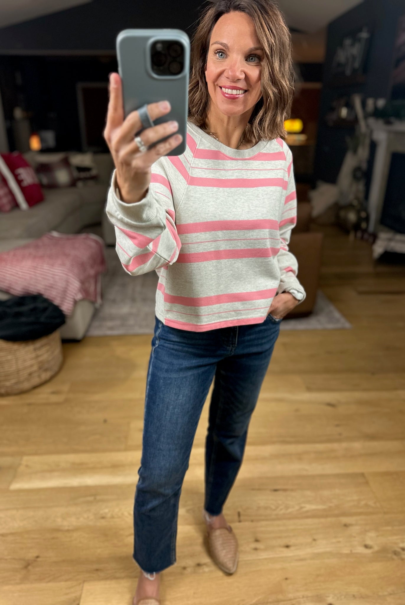 The Ava Striped Crew Top-Long Sleeves-By Together-Anna Kaytes Boutique, Women's Fashion Boutique in Grinnell, Iowa