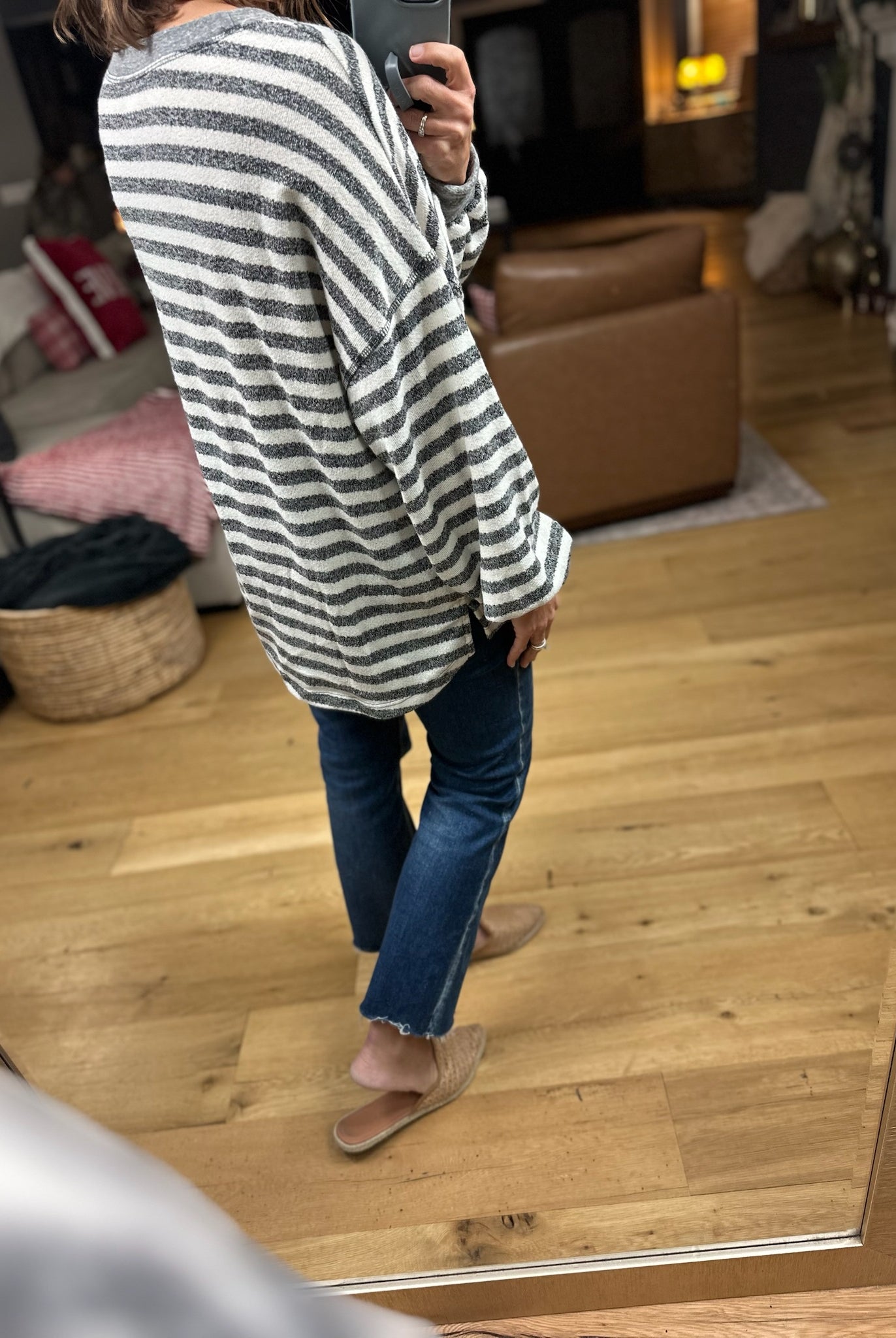 The Lindsey Striped Pocket Top-Long Sleeves-By Together-Anna Kaytes Boutique, Women's Fashion Boutique in Grinnell, Iowa