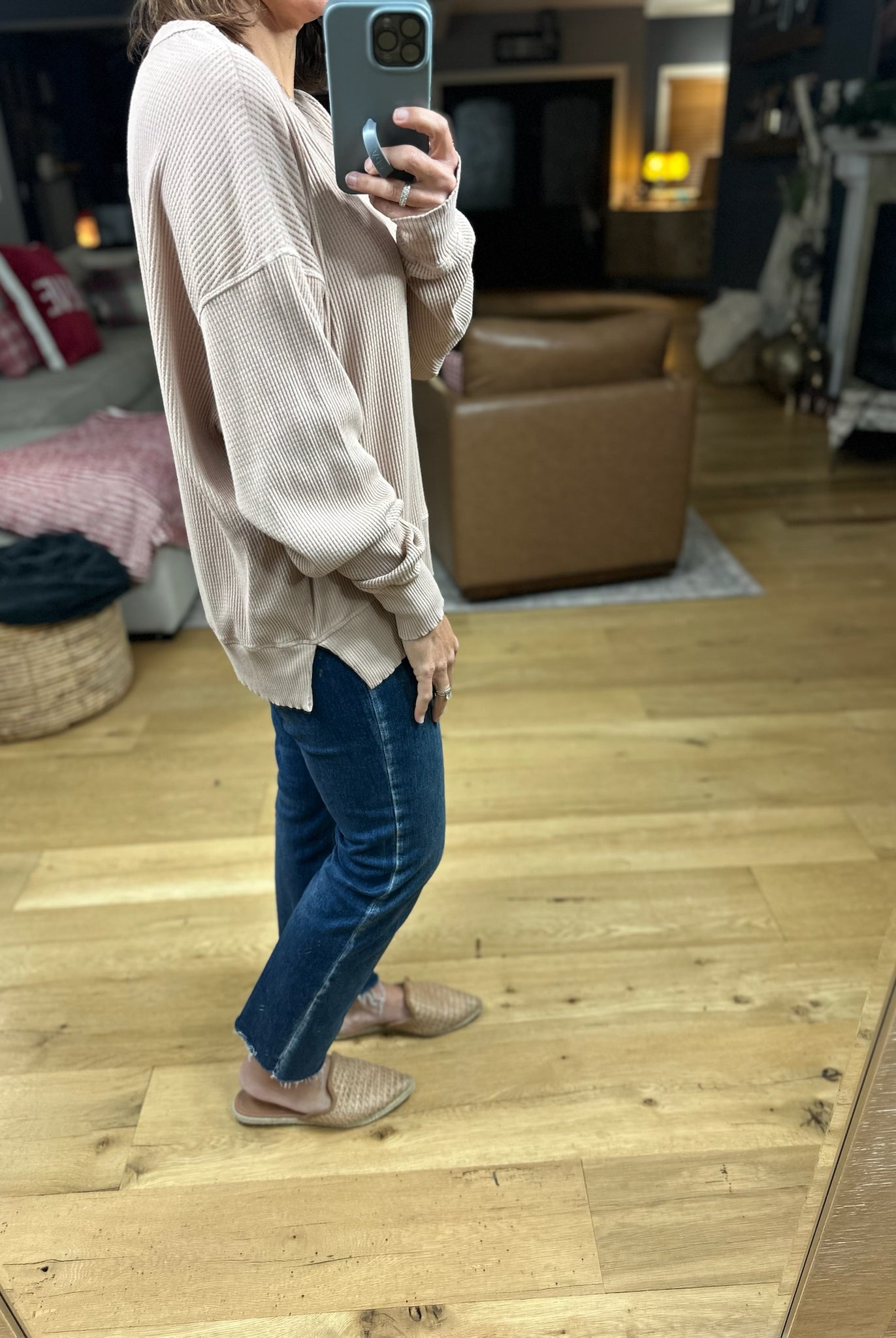 My Theory Waffle Long Sleeve Top-Long Sleeves-By Together-Anna Kaytes Boutique, Women's Fashion Boutique in Grinnell, Iowa