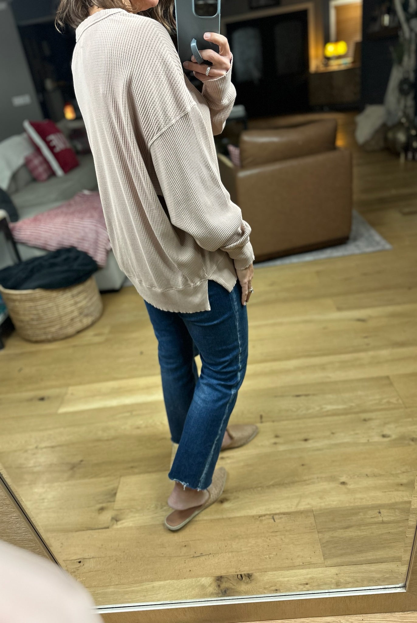 My Theory Waffle Long Sleeve Top-Long Sleeves-By Together-Anna Kaytes Boutique, Women's Fashion Boutique in Grinnell, Iowa