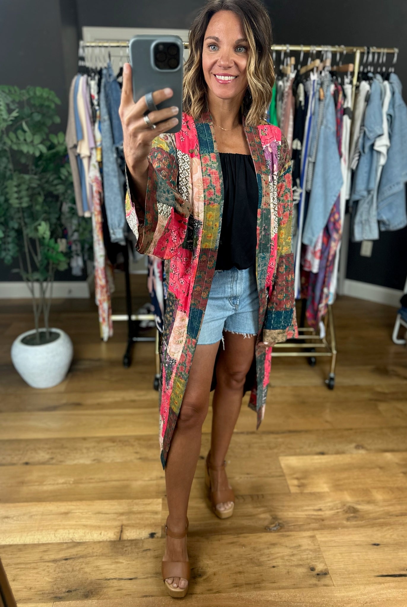 Way Beyond Patchwork Kimono-Sweaters-POL-Anna Kaytes Boutique, Women's Fashion Boutique in Grinnell, Iowa