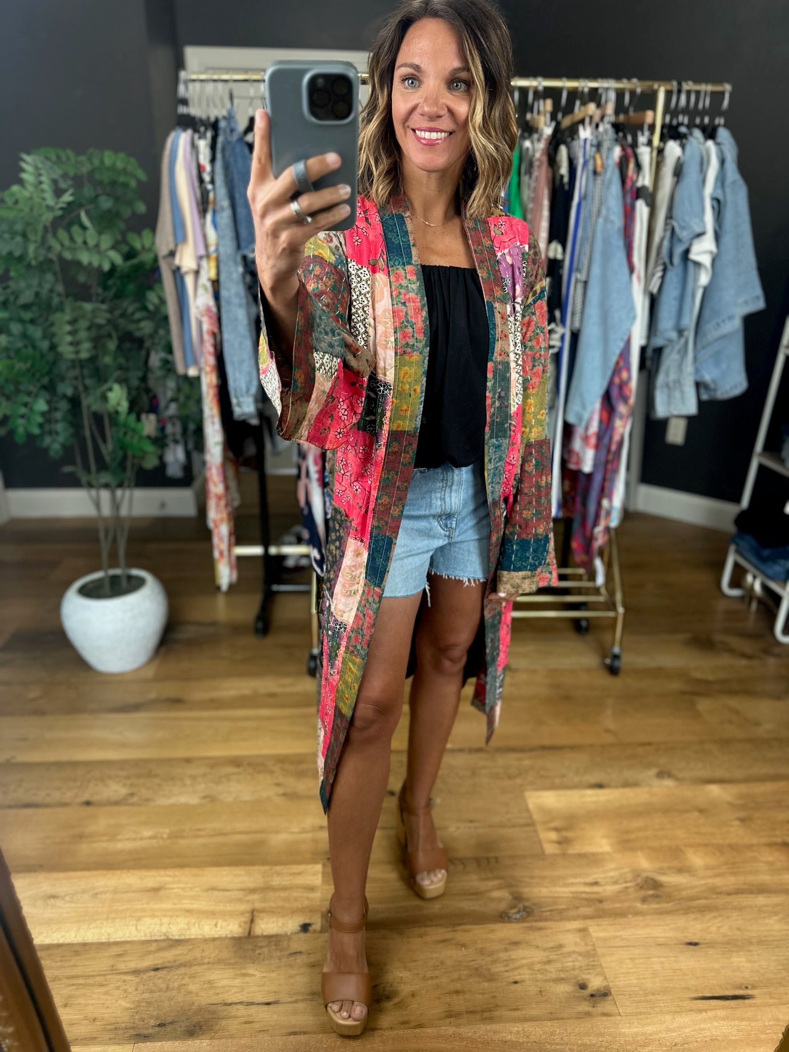 Way Beyond Patchwork Kimono-Sweaters-POL-Anna Kaytes Boutique, Women's Fashion Boutique in Grinnell, Iowa