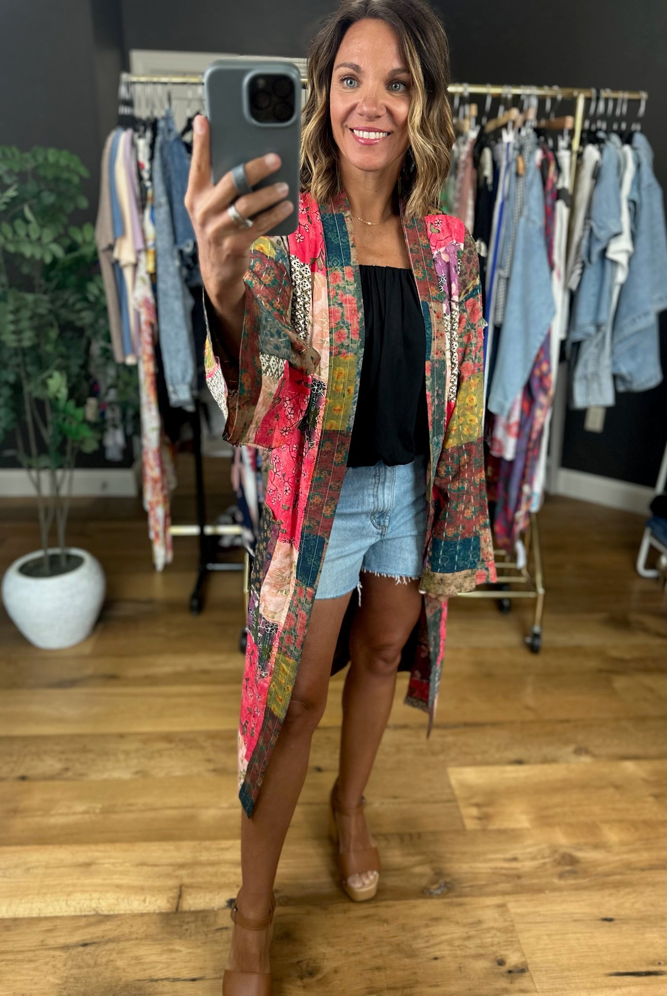 Way Beyond Patchwork Kimono-Sweaters-POL-Anna Kaytes Boutique, Women's Fashion Boutique in Grinnell, Iowa