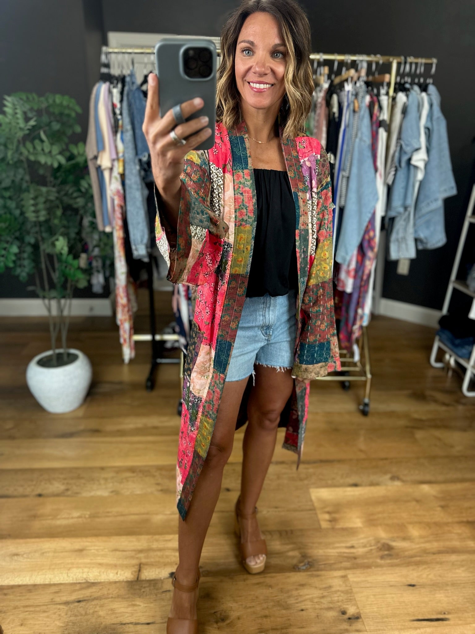 Way Beyond Patchwork Kimono-Sweaters-POL-Anna Kaytes Boutique, Women's Fashion Boutique in Grinnell, Iowa