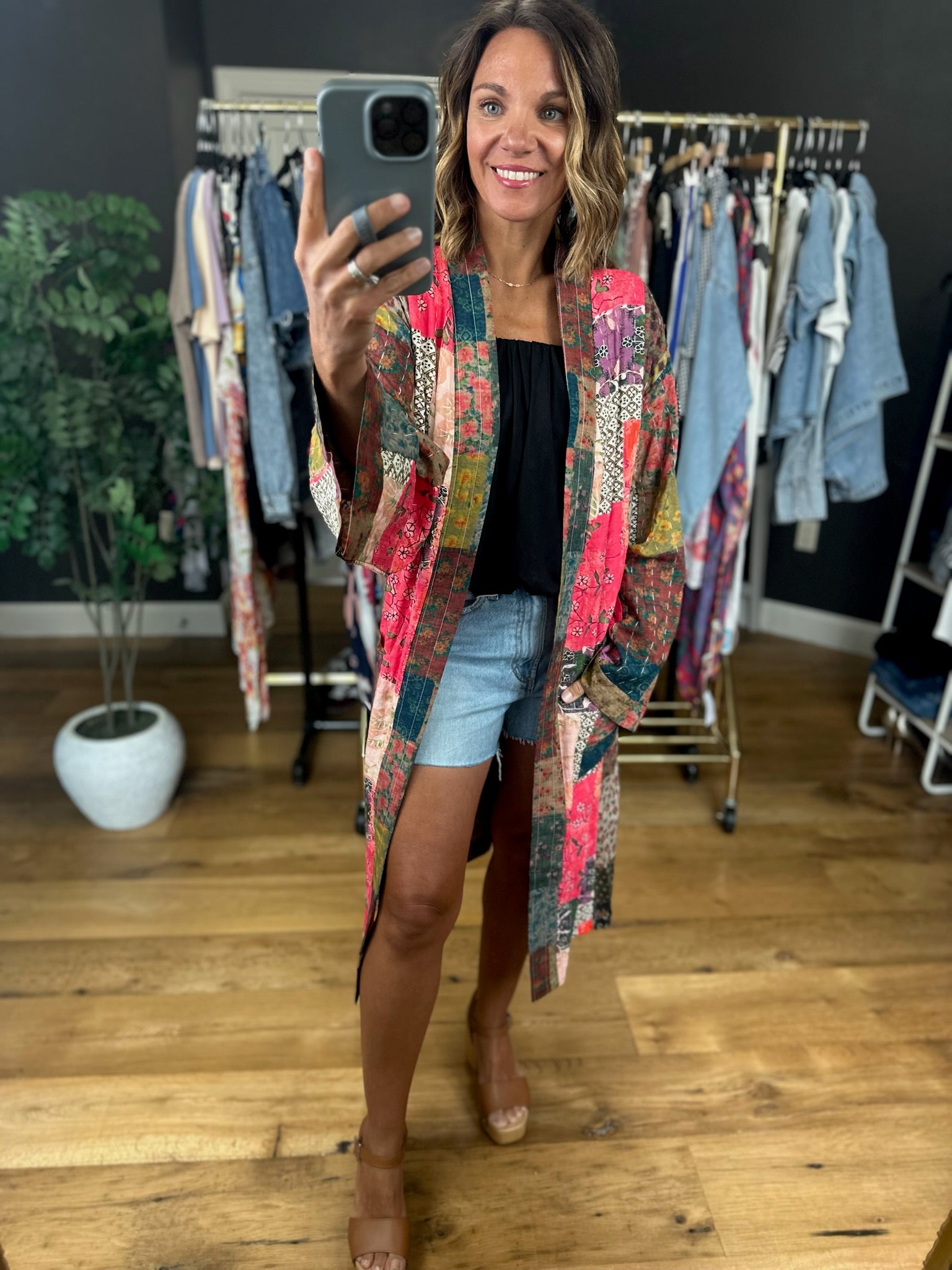 Way Beyond Patchwork Kimono-Sweaters-POL-Anna Kaytes Boutique, Women's Fashion Boutique in Grinnell, Iowa