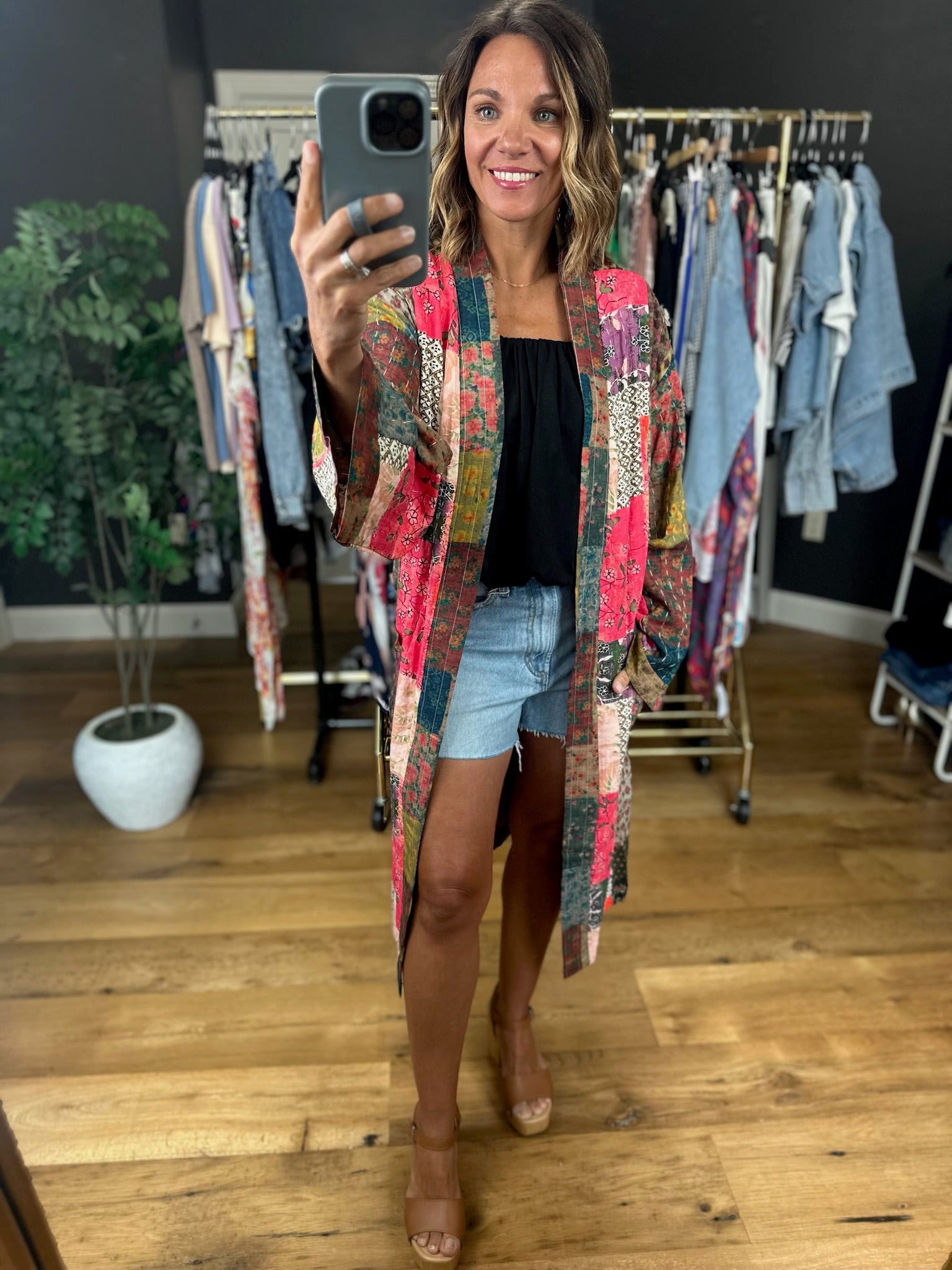 Way Beyond Patchwork Kimono-Sweaters-POL-Anna Kaytes Boutique, Women's Fashion Boutique in Grinnell, Iowa