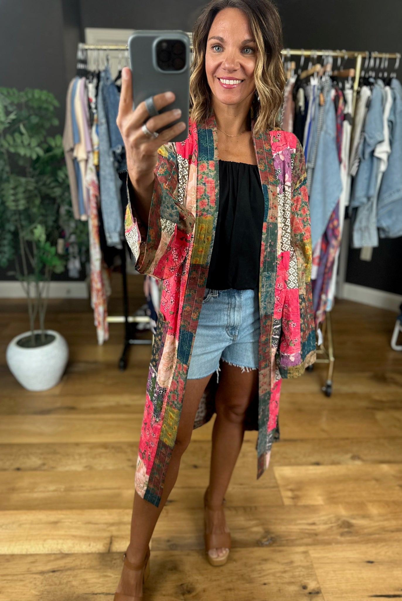 Way Beyond Patchwork Kimono-Sweaters-POL-Anna Kaytes Boutique, Women's Fashion Boutique in Grinnell, Iowa