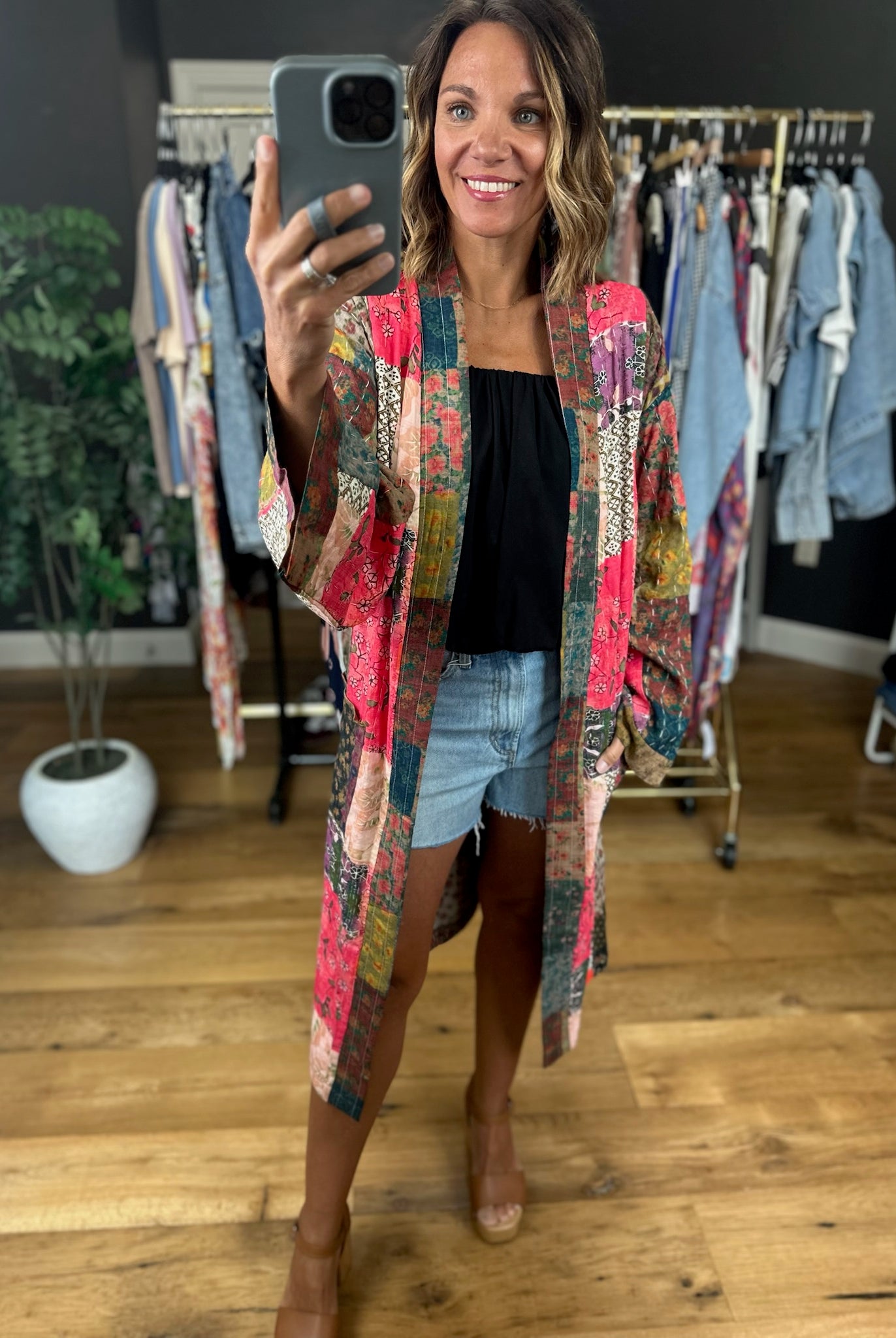 Way Beyond Patchwork Kimono-Sweaters-POL-Anna Kaytes Boutique, Women's Fashion Boutique in Grinnell, Iowa