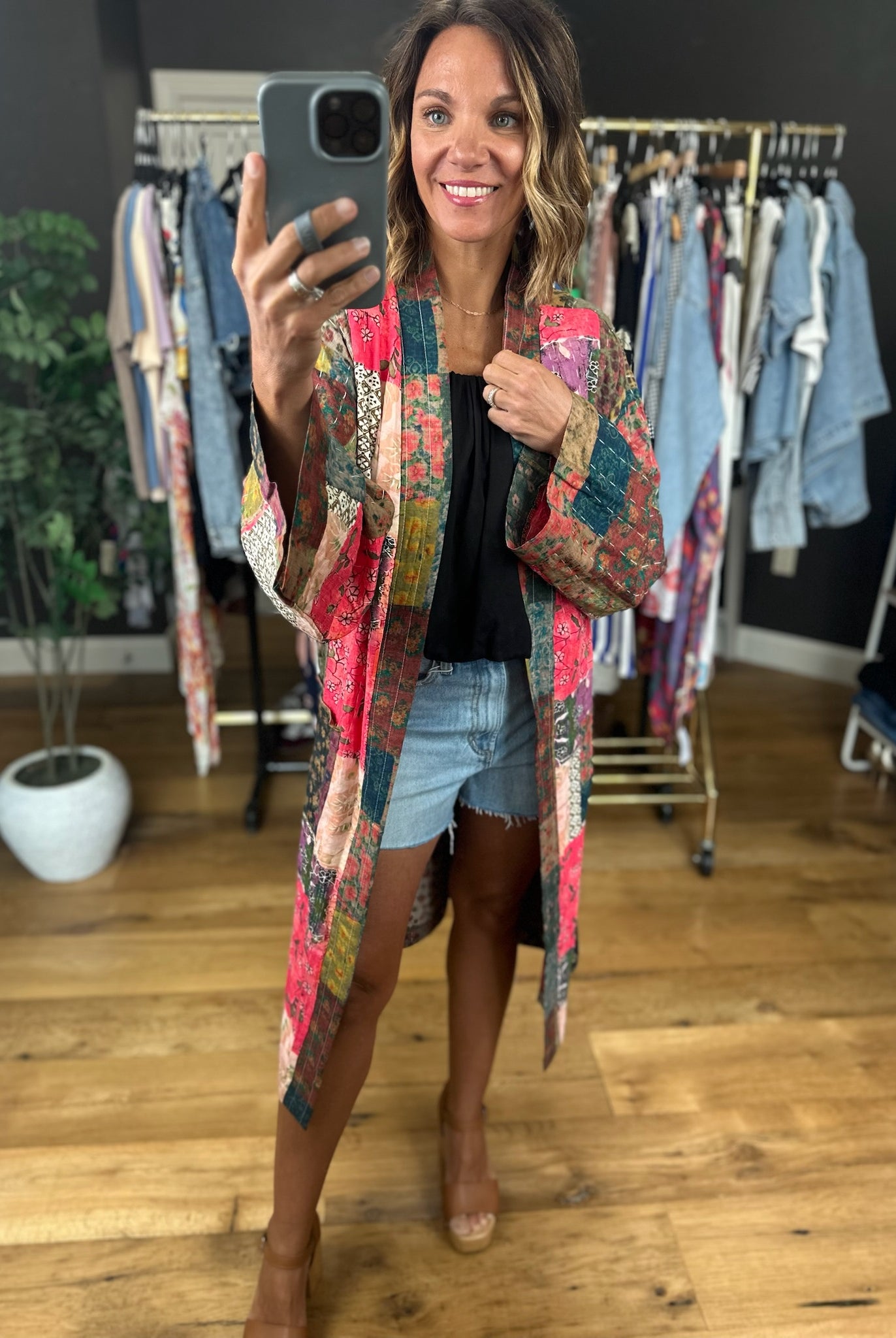 Way Beyond Patchwork Kimono-Sweaters-POL-Anna Kaytes Boutique, Women's Fashion Boutique in Grinnell, Iowa