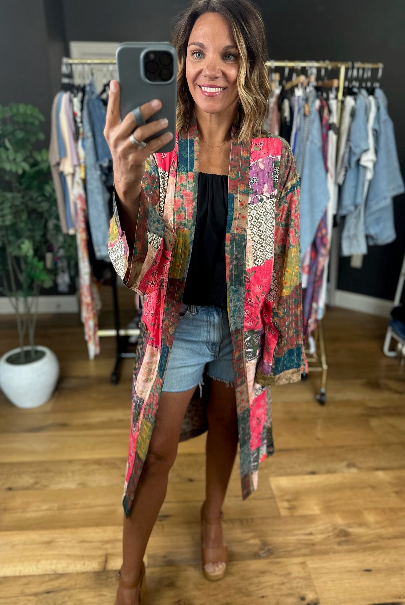 Way Beyond Patchwork Kimono-Sweaters-POL-Anna Kaytes Boutique, Women's Fashion Boutique in Grinnell, Iowa