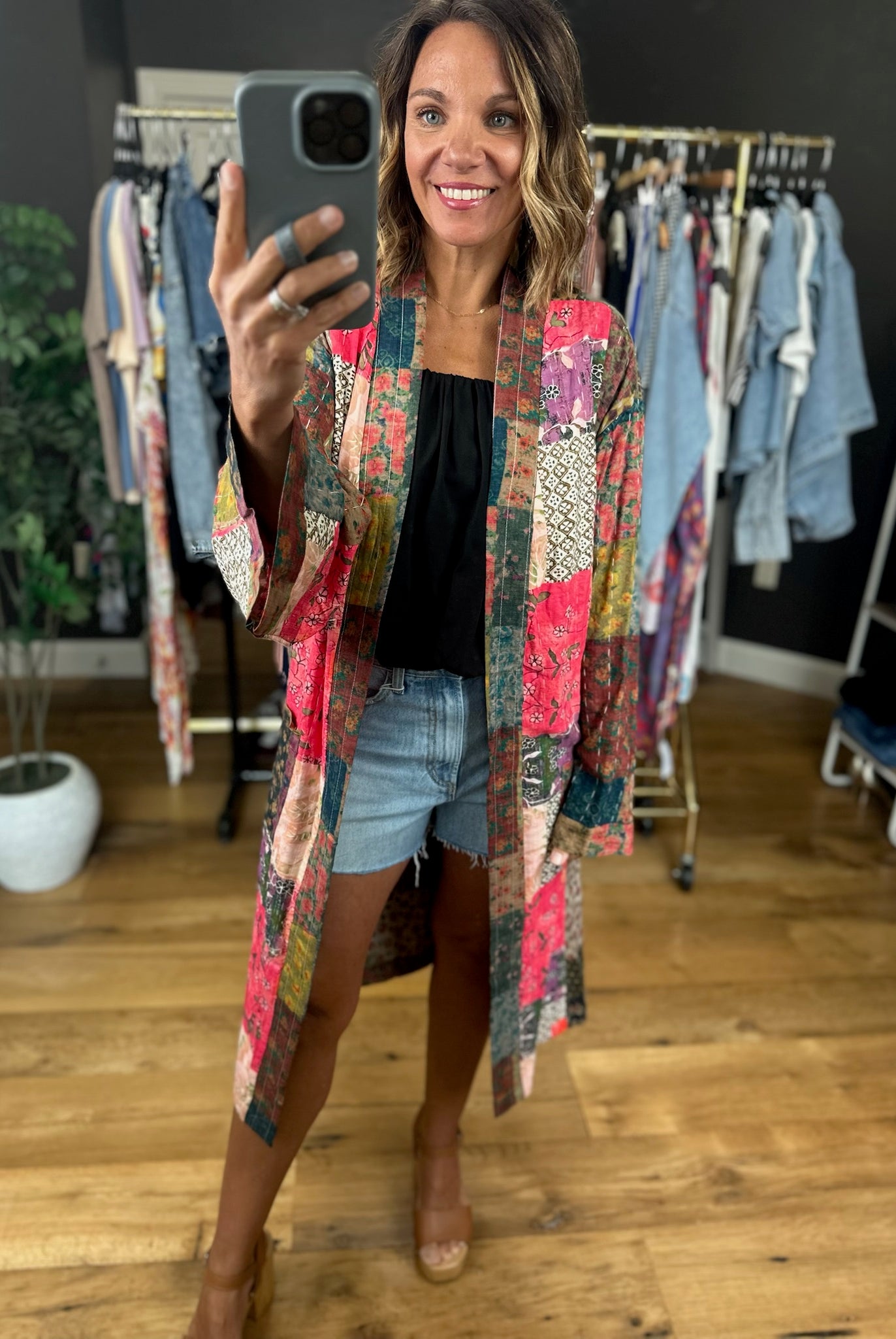 Way Beyond Patchwork Kimono-Sweaters-POL-Anna Kaytes Boutique, Women's Fashion Boutique in Grinnell, Iowa