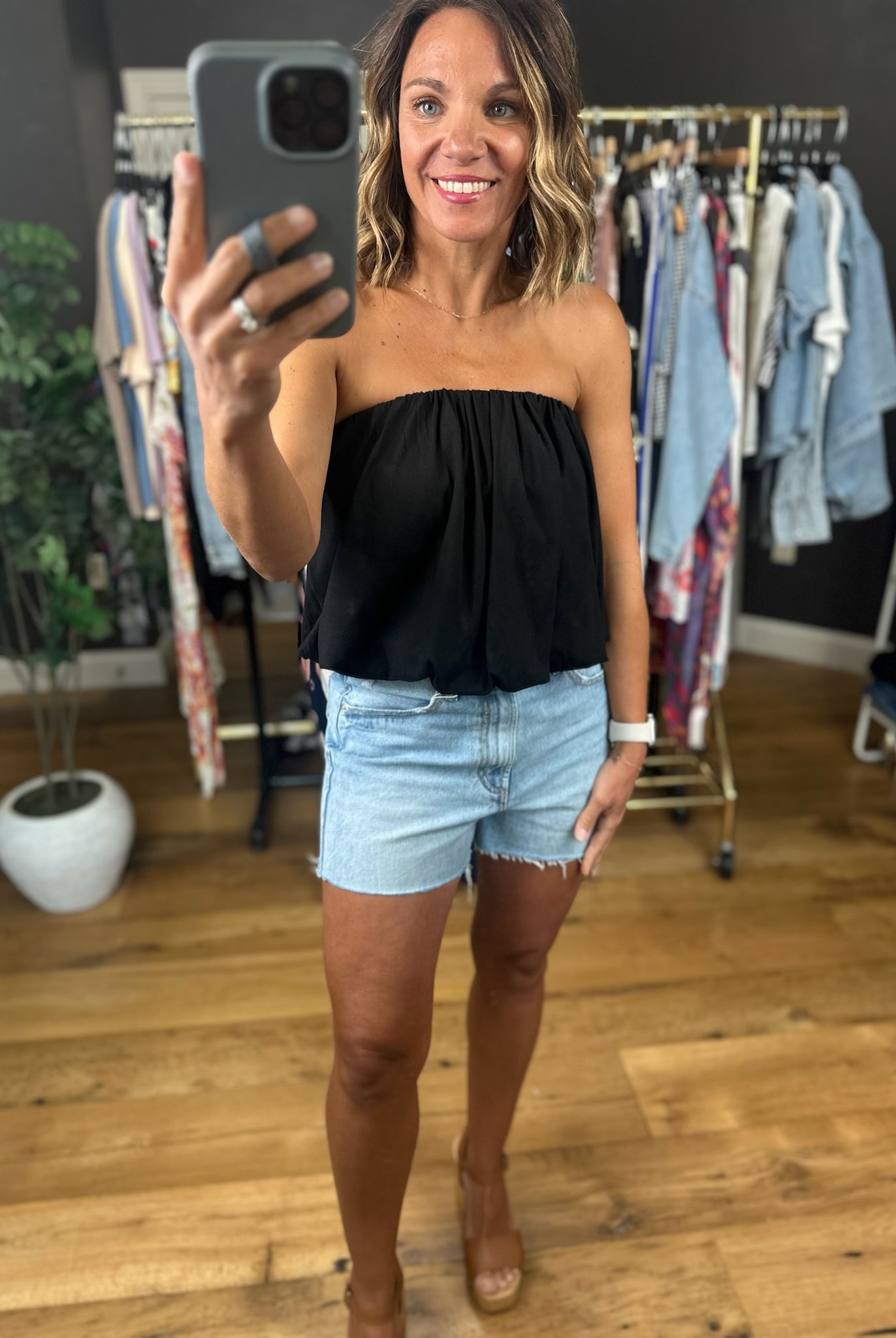 New Beginnings Strapless Top-Sleeveless-Wishlist-Anna Kaytes Boutique, Women's Fashion Boutique in Grinnell, Iowa