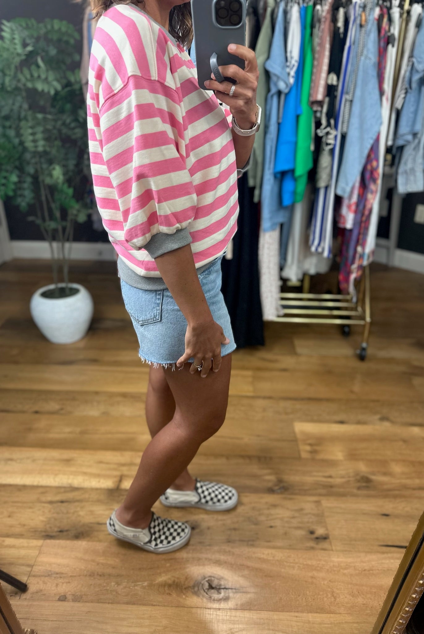 The Right Move Striped Top-Short Sleeves-Glam-Anna Kaytes Boutique, Women's Fashion Boutique in Grinnell, Iowa