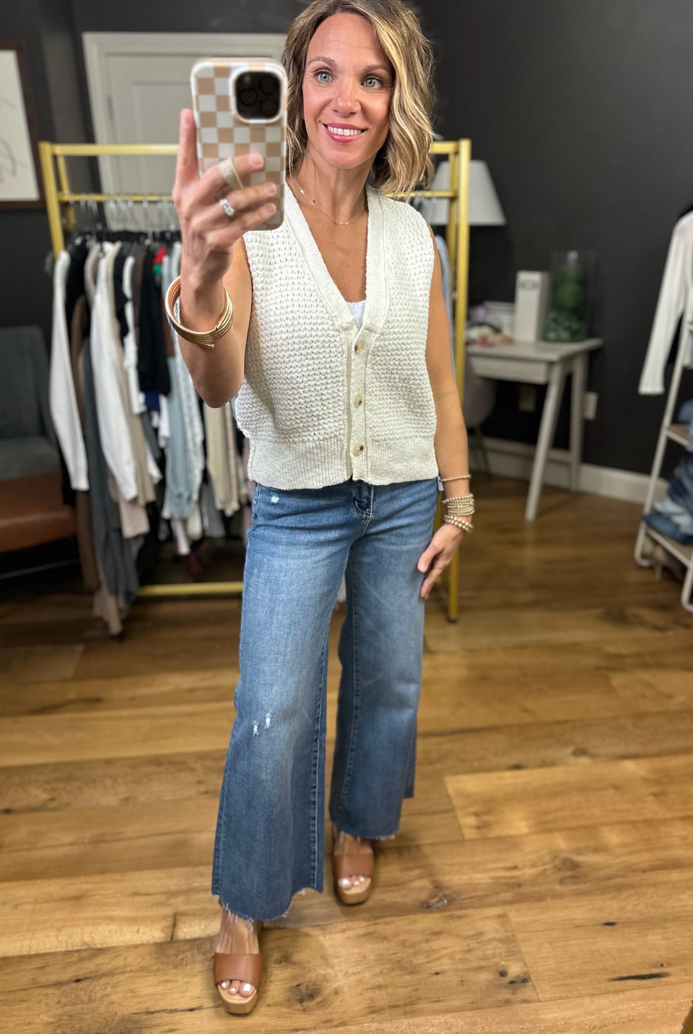 Good Seeing You V-Neck Knit Vest - Cream-Bucketlist-Anna Kaytes Boutique, Women's Fashion Boutique in Grinnell, Iowa