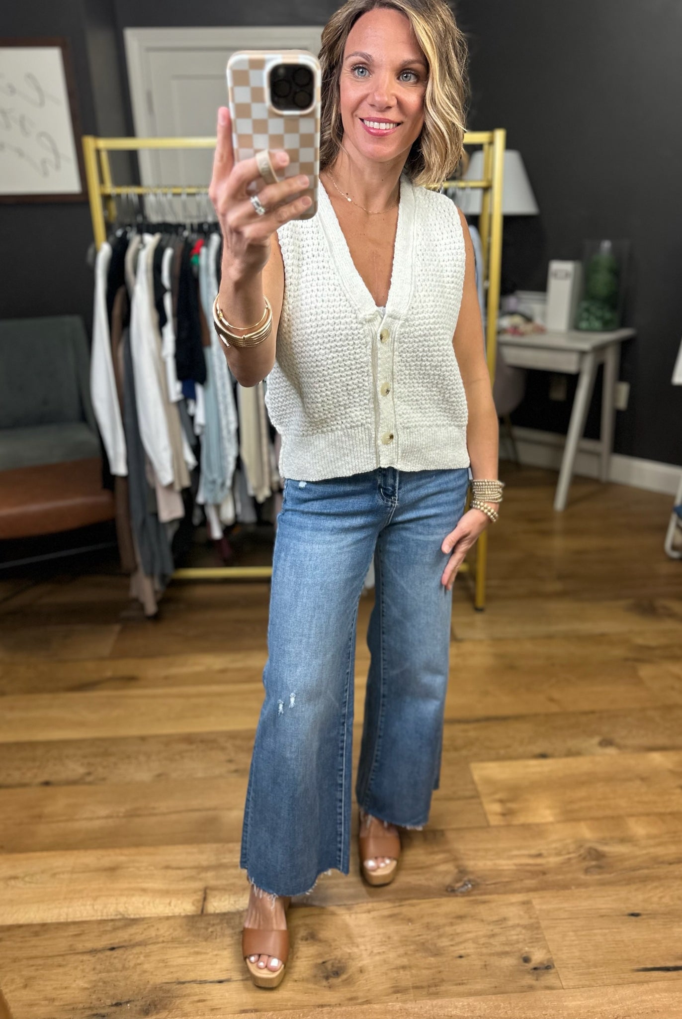 Good Seeing You V-Neck Knit Vest - Cream-Bucketlist-Anna Kaytes Boutique, Women's Fashion Boutique in Grinnell, Iowa