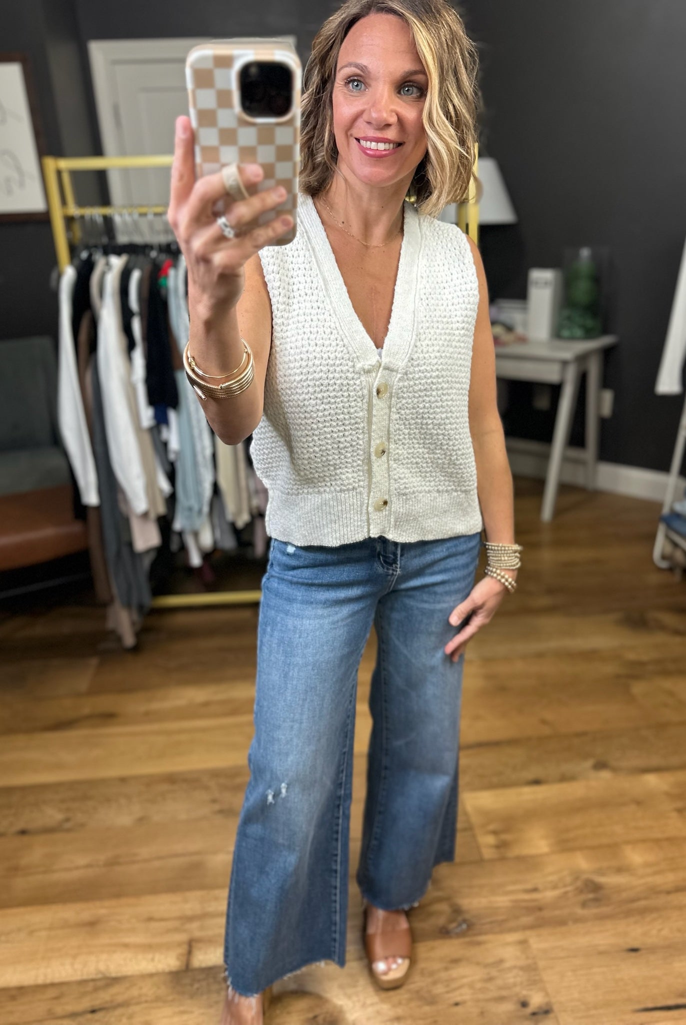 Good Seeing You V-Neck Knit Vest - Cream-Bucketlist-Anna Kaytes Boutique, Women's Fashion Boutique in Grinnell, Iowa