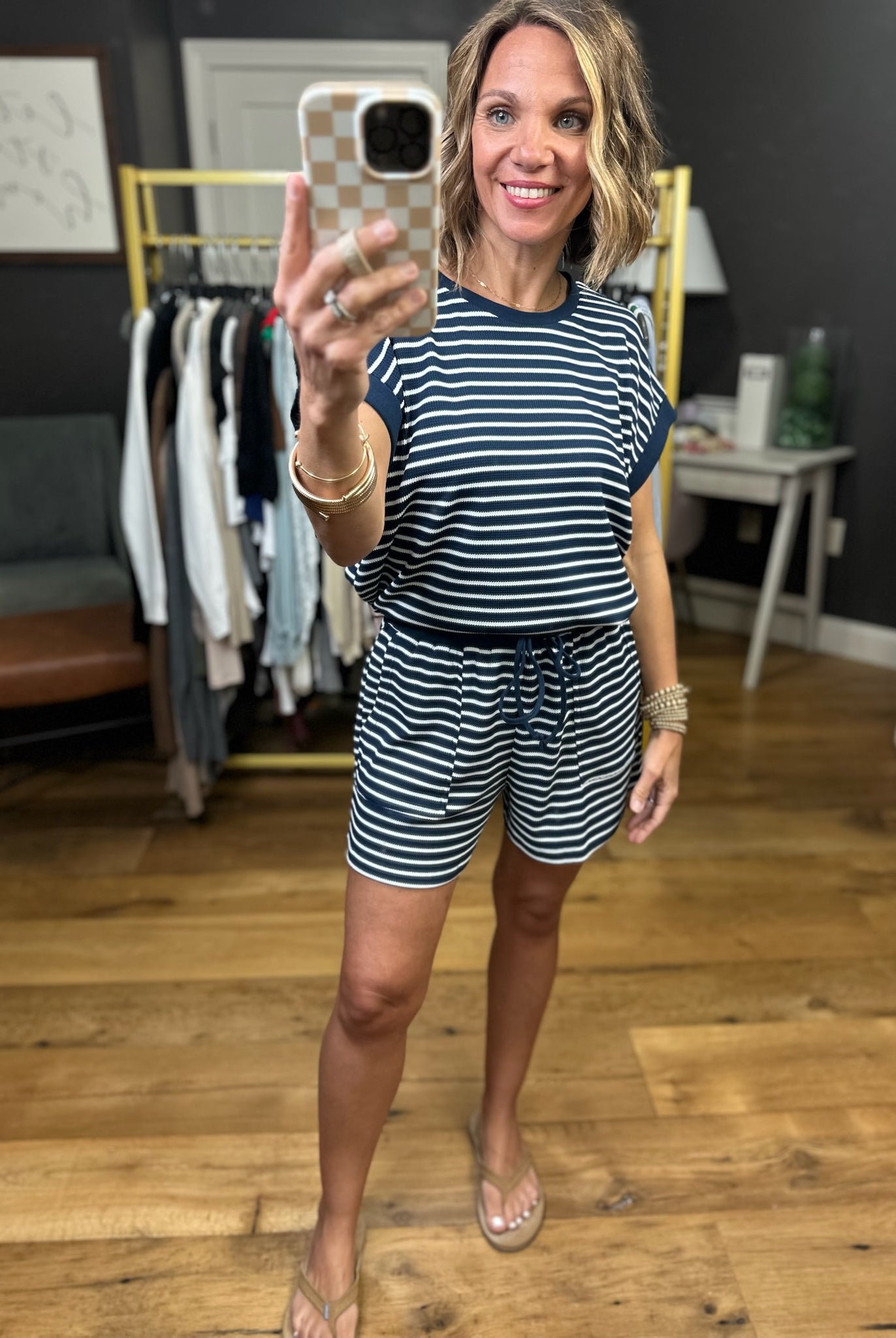 See This Through Pocket Short + Top Set - Navy/White-Wishlist-Anna Kaytes Boutique, Women's Fashion Boutique in Grinnell, Iowa