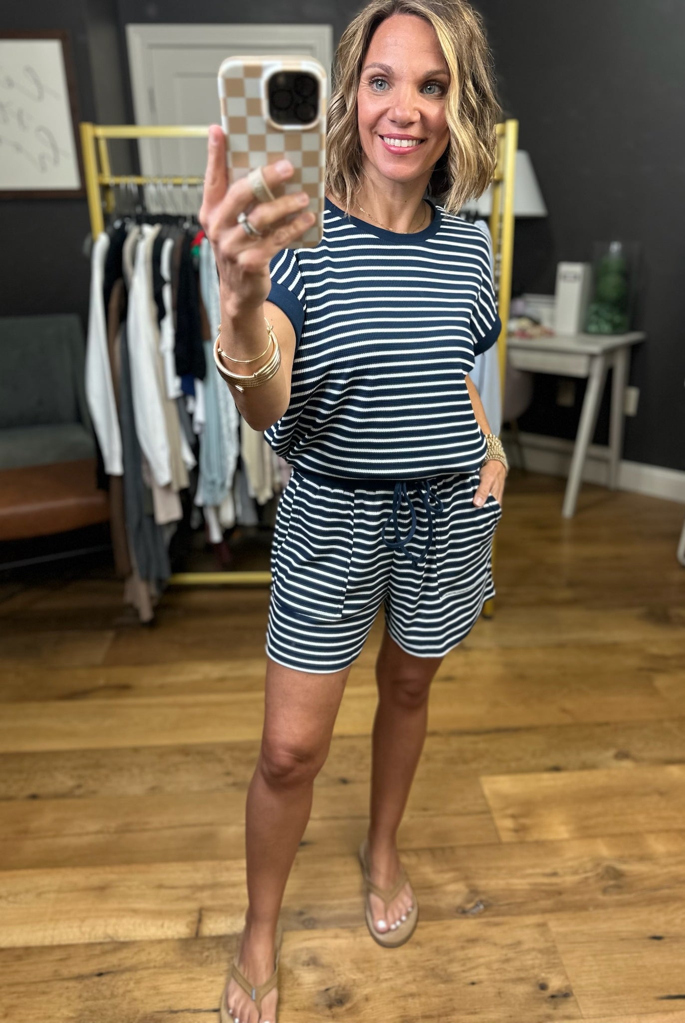 See This Through Pocket Short + Top Set - Navy/White-Wishlist-Anna Kaytes Boutique, Women's Fashion Boutique in Grinnell, Iowa