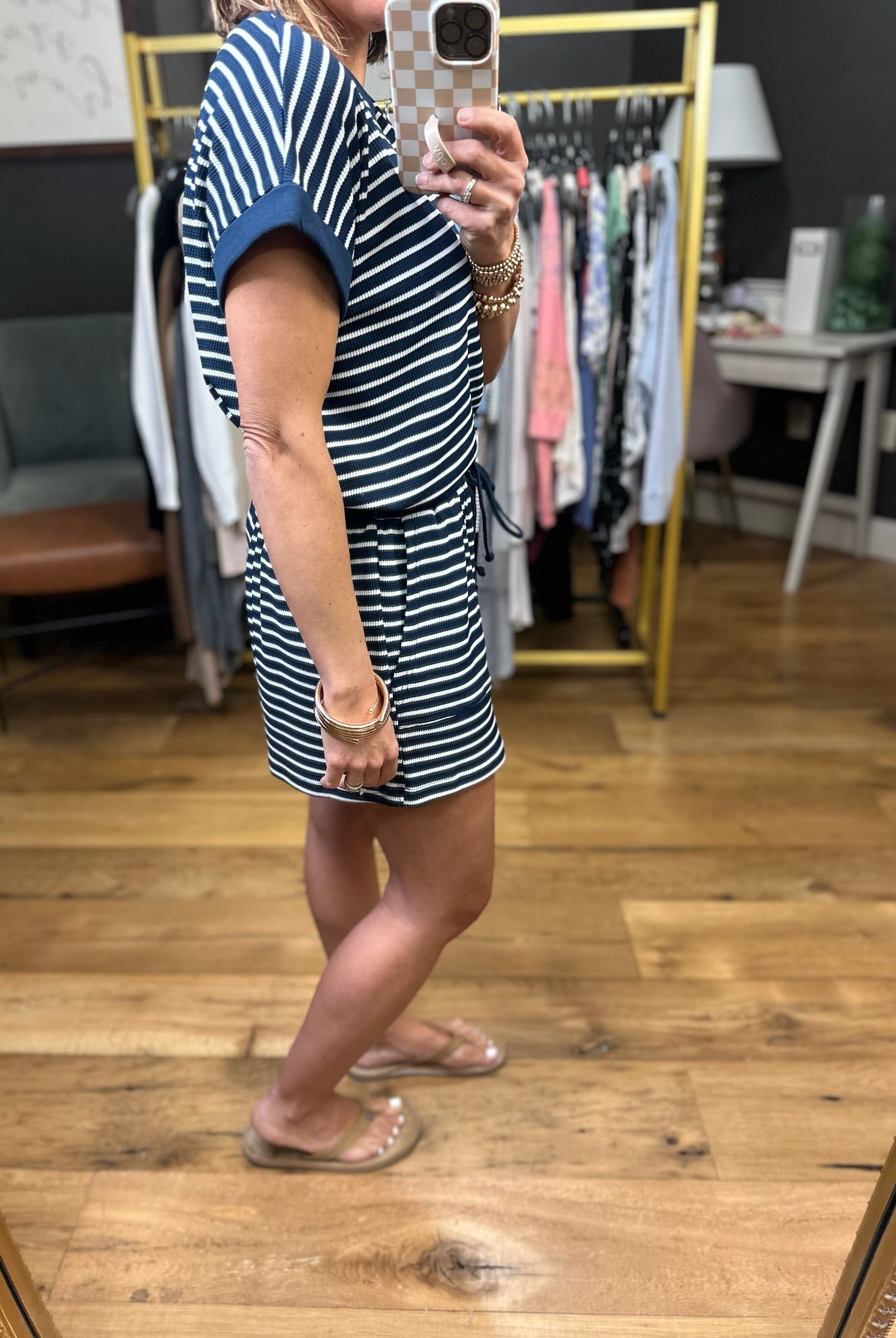 See This Through Pocket Short + Top Set - Navy/White-Wishlist-Anna Kaytes Boutique, Women's Fashion Boutique in Grinnell, Iowa