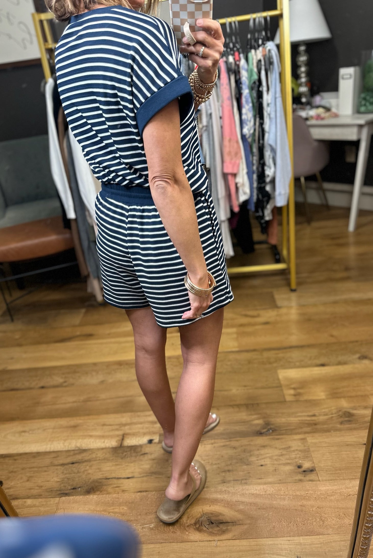 See This Through Pocket Short + Top Set - Navy/White-Wishlist-Anna Kaytes Boutique, Women's Fashion Boutique in Grinnell, Iowa