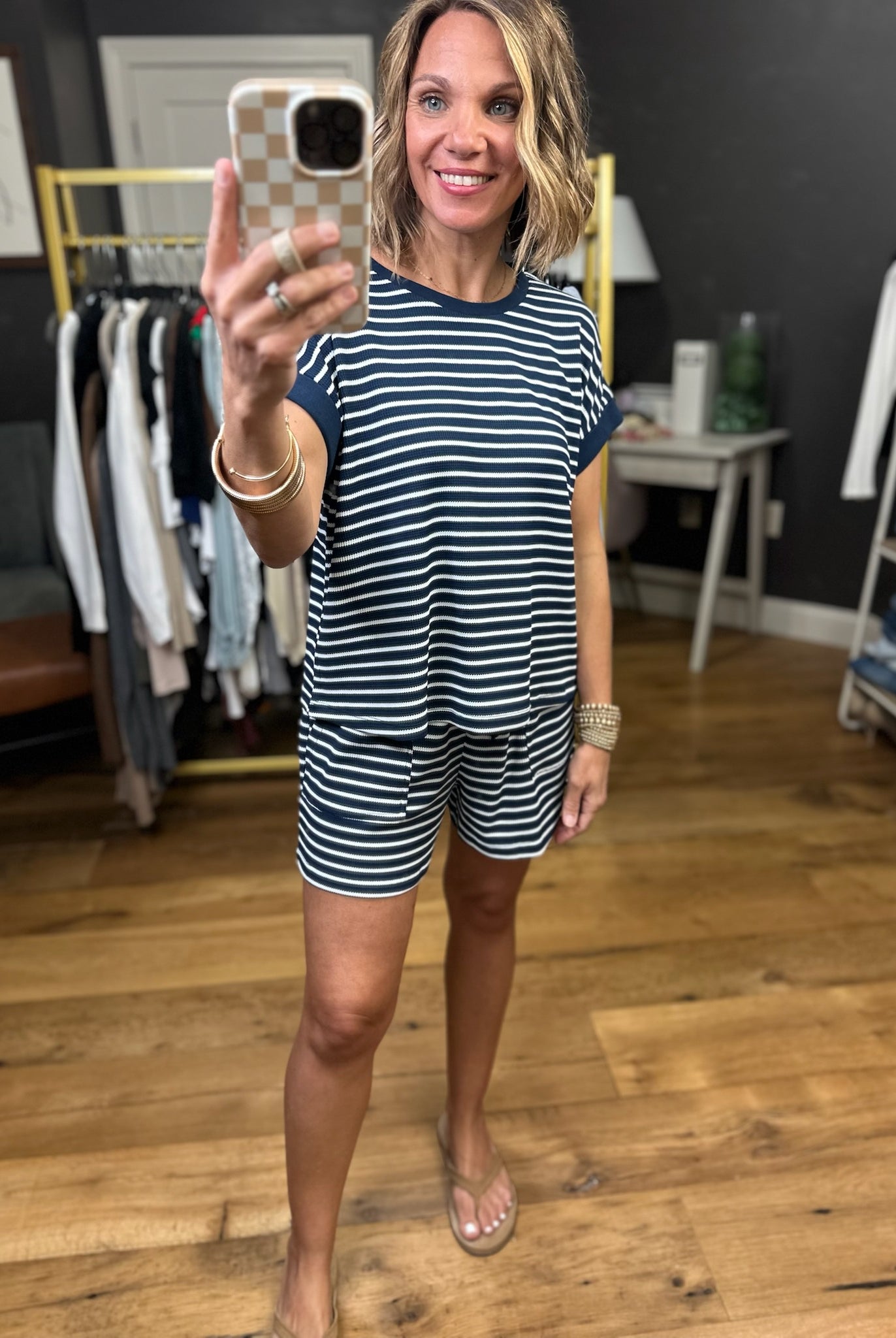 See This Through Pocket Short + Top Set - Navy/White-Wishlist-Anna Kaytes Boutique, Women's Fashion Boutique in Grinnell, Iowa