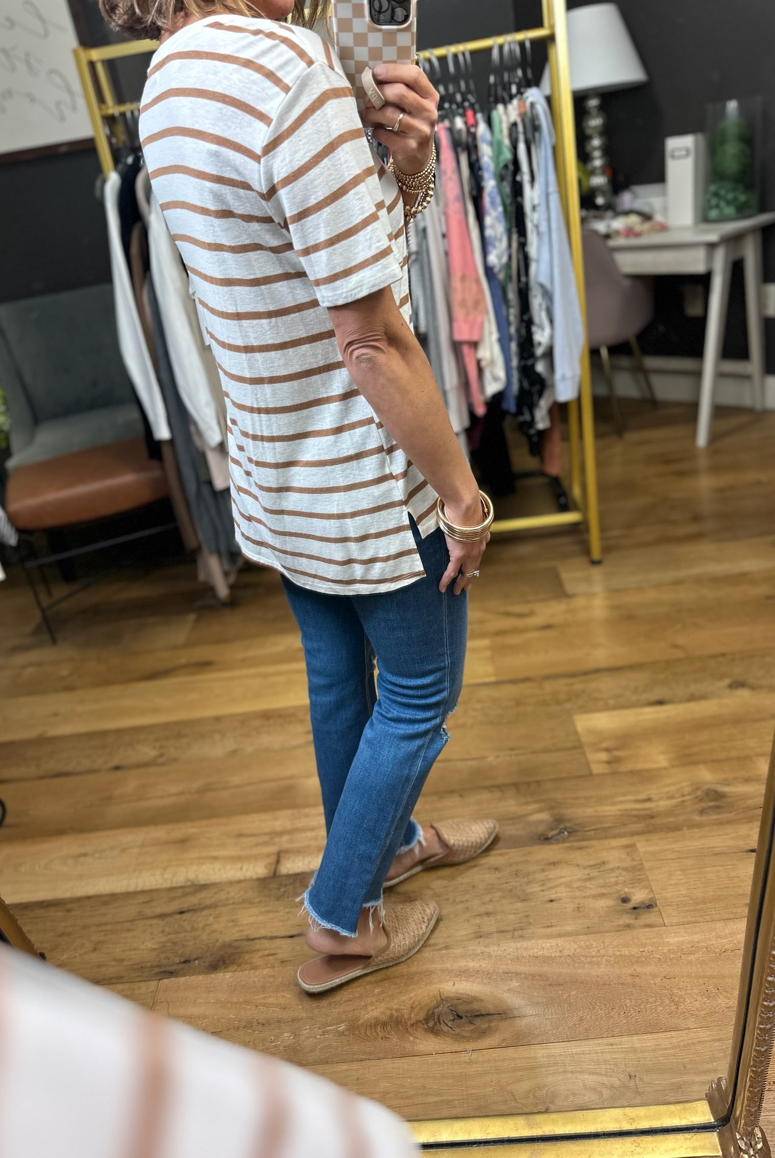 Usual Spot Striped V-Neck Top - Multiple Options-Be Cool-Anna Kaytes Boutique, Women's Fashion Boutique in Grinnell, Iowa