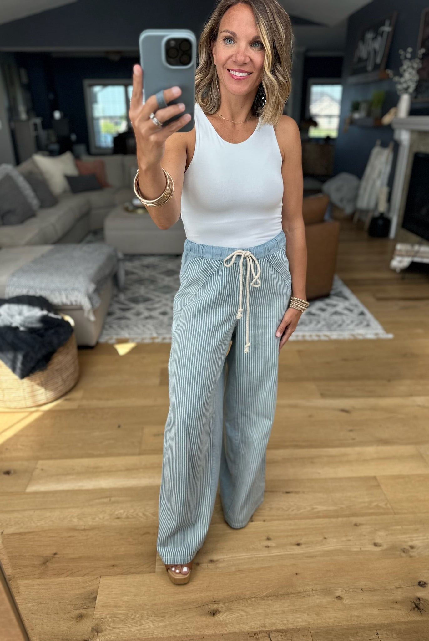 My Way Pin-Stripe Pant-Eesome-Anna Kaytes Boutique, Women's Fashion Boutique in Grinnell, Iowa