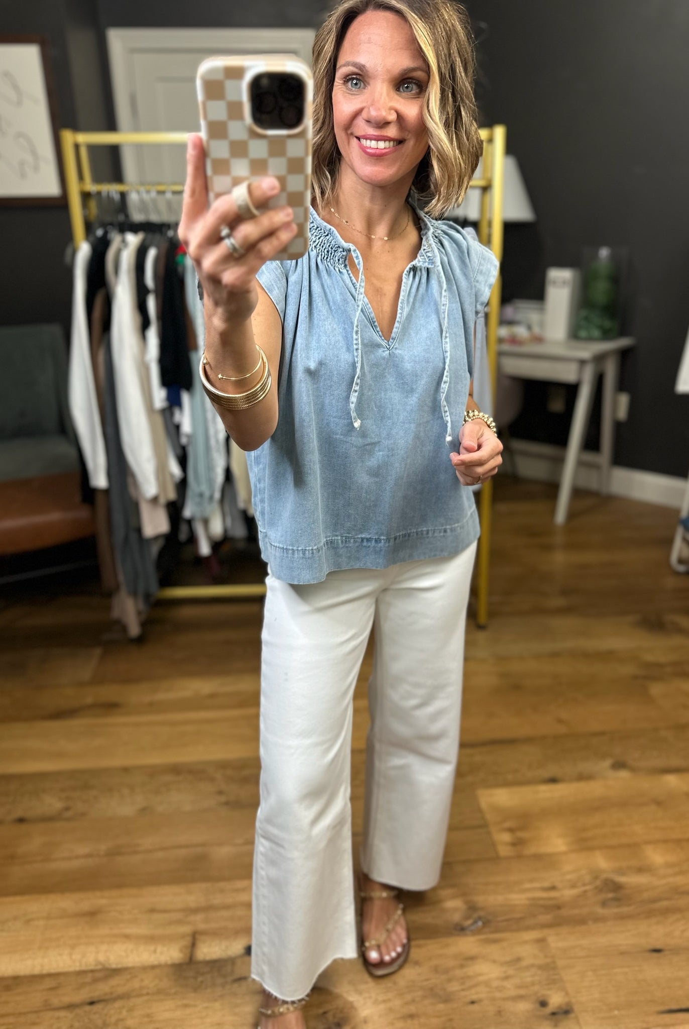 A Few Steps Back Denim Top-Wishlist-Anna Kaytes Boutique, Women's Fashion Boutique in Grinnell, Iowa