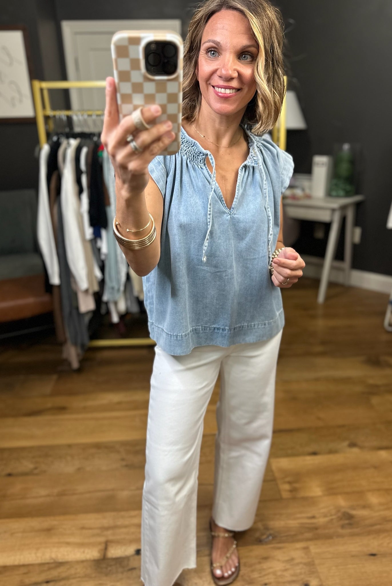 A Few Steps Back Denim Top-Wishlist-Anna Kaytes Boutique, Women's Fashion Boutique in Grinnell, Iowa