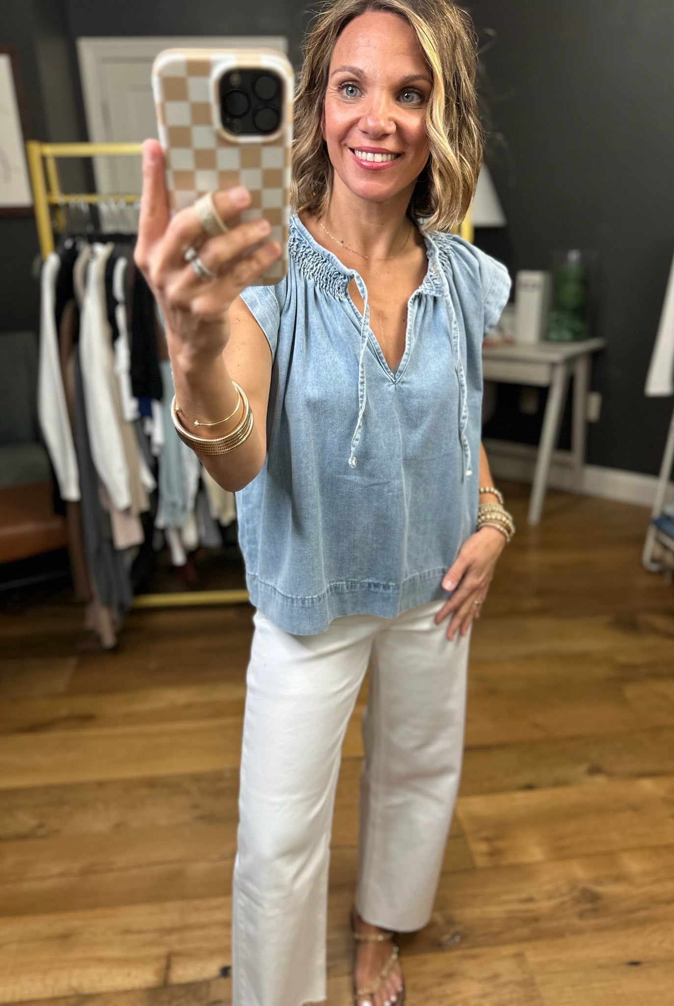 A Few Steps Back Denim Top-Wishlist-Anna Kaytes Boutique, Women's Fashion Boutique in Grinnell, Iowa