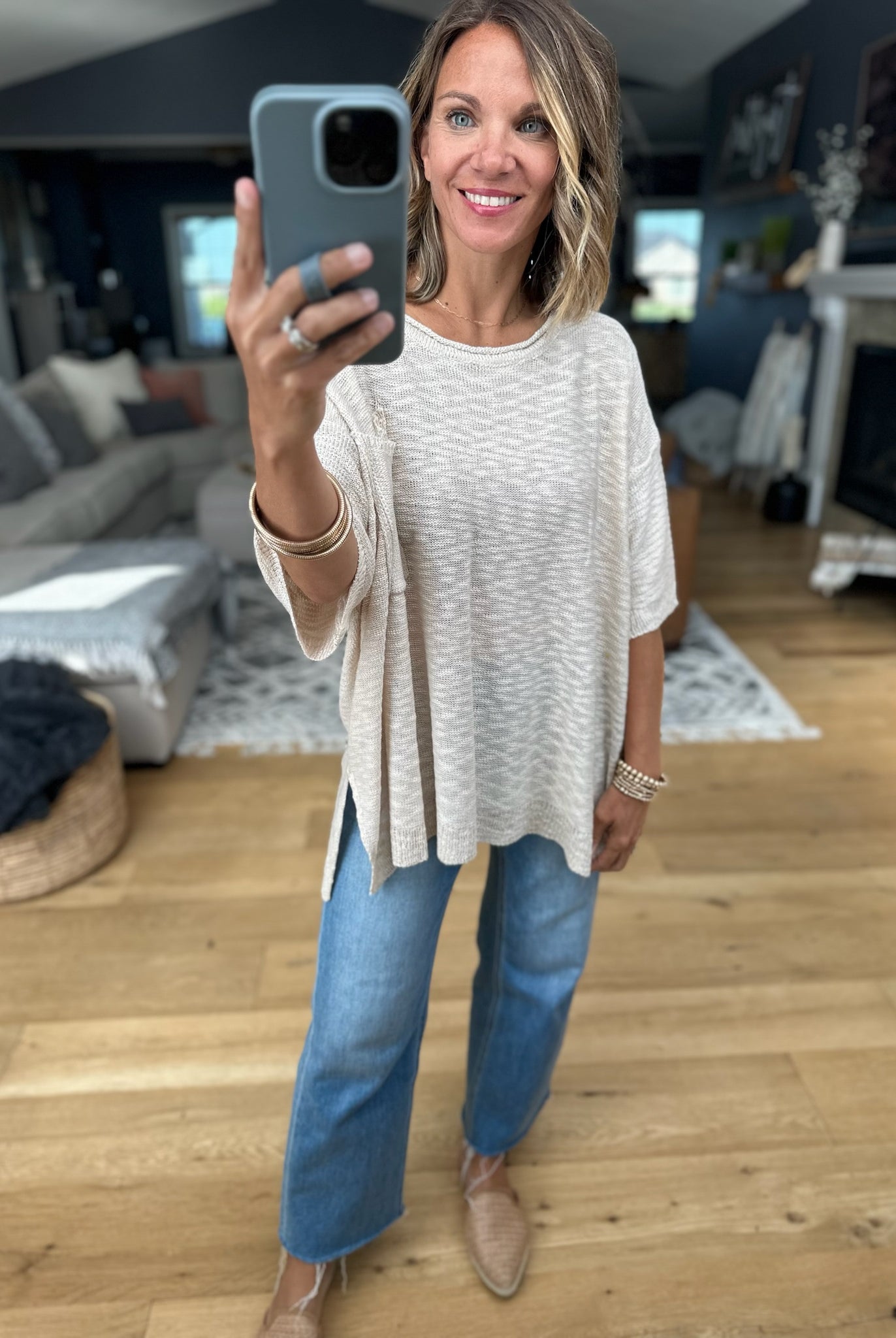 Knit In Nature Oversized Knit Top-Easel-Anna Kaytes Boutique, Women's Fashion Boutique in Grinnell, Iowa