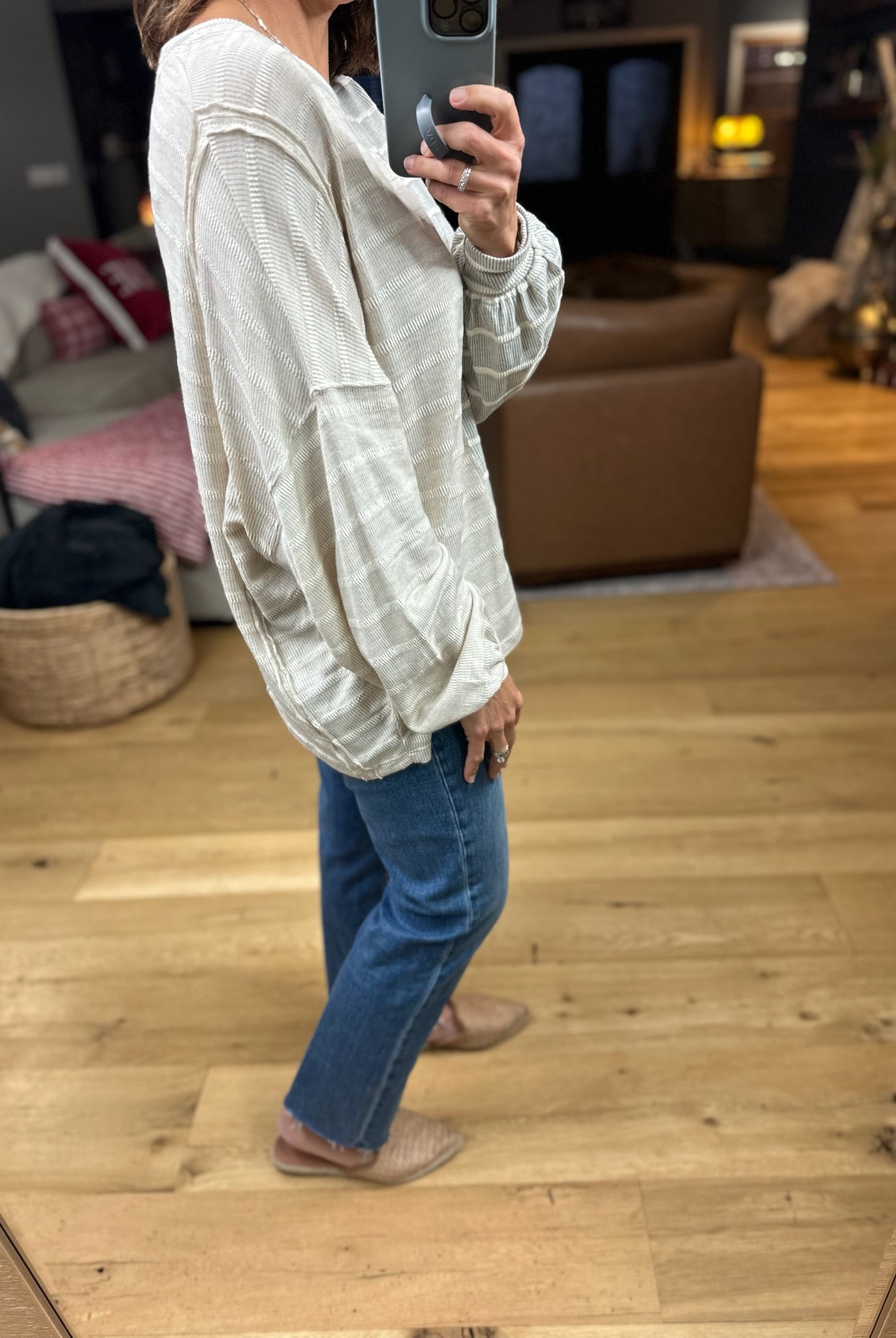 The Laynie Contrast-Stripe Long Sleeve Top-Long Sleeves-By Together-Anna Kaytes Boutique, Women's Fashion Boutique in Grinnell, Iowa