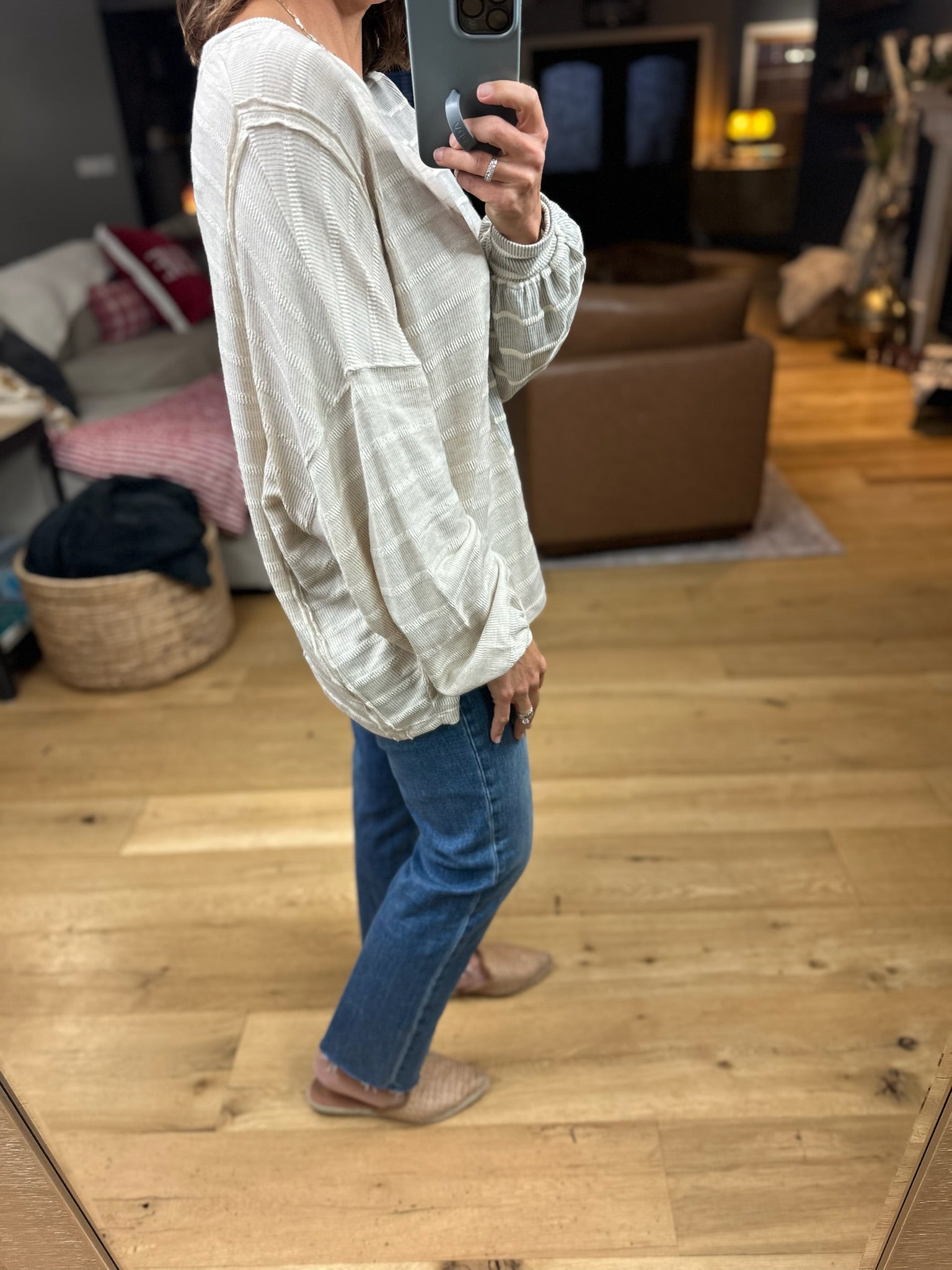 The Laynie Contrast-Stripe Long Sleeve Top-Long Sleeves-By Together-Anna Kaytes Boutique, Women's Fashion Boutique in Grinnell, Iowa