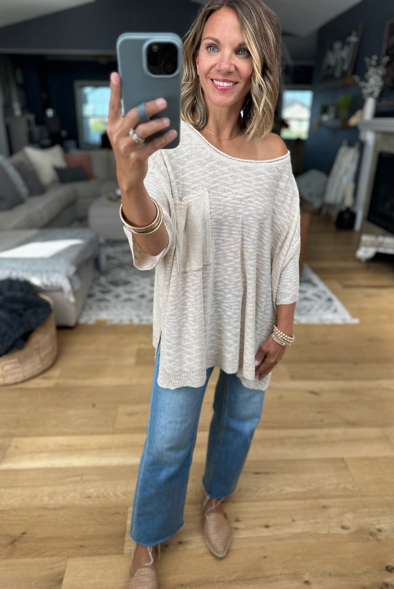 Knit In Nature Oversized Knit Top-Easel-Anna Kaytes Boutique, Women's Fashion Boutique in Grinnell, Iowa