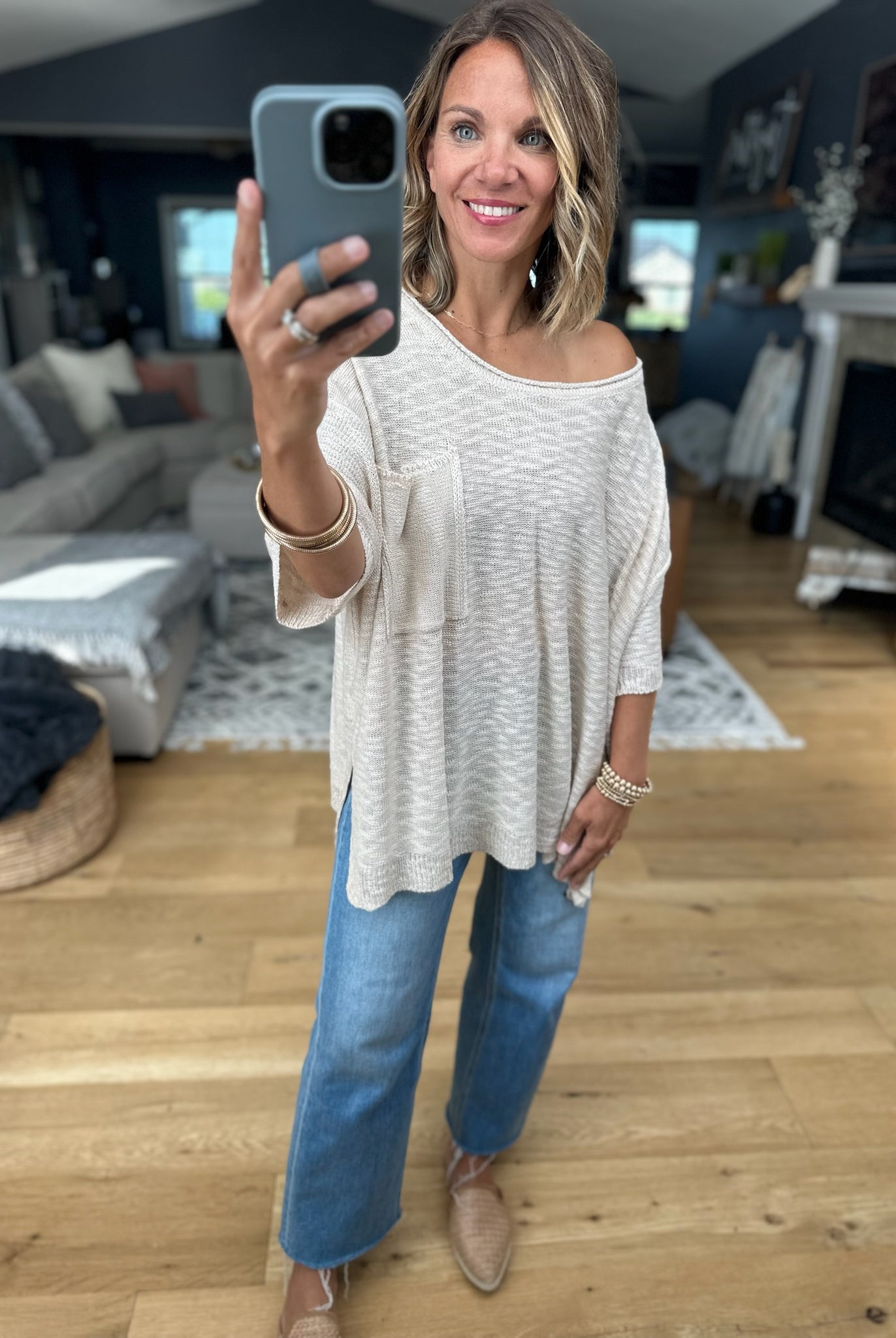 Knit In Nature Oversized Knit Top-Easel-Anna Kaytes Boutique, Women's Fashion Boutique in Grinnell, Iowa