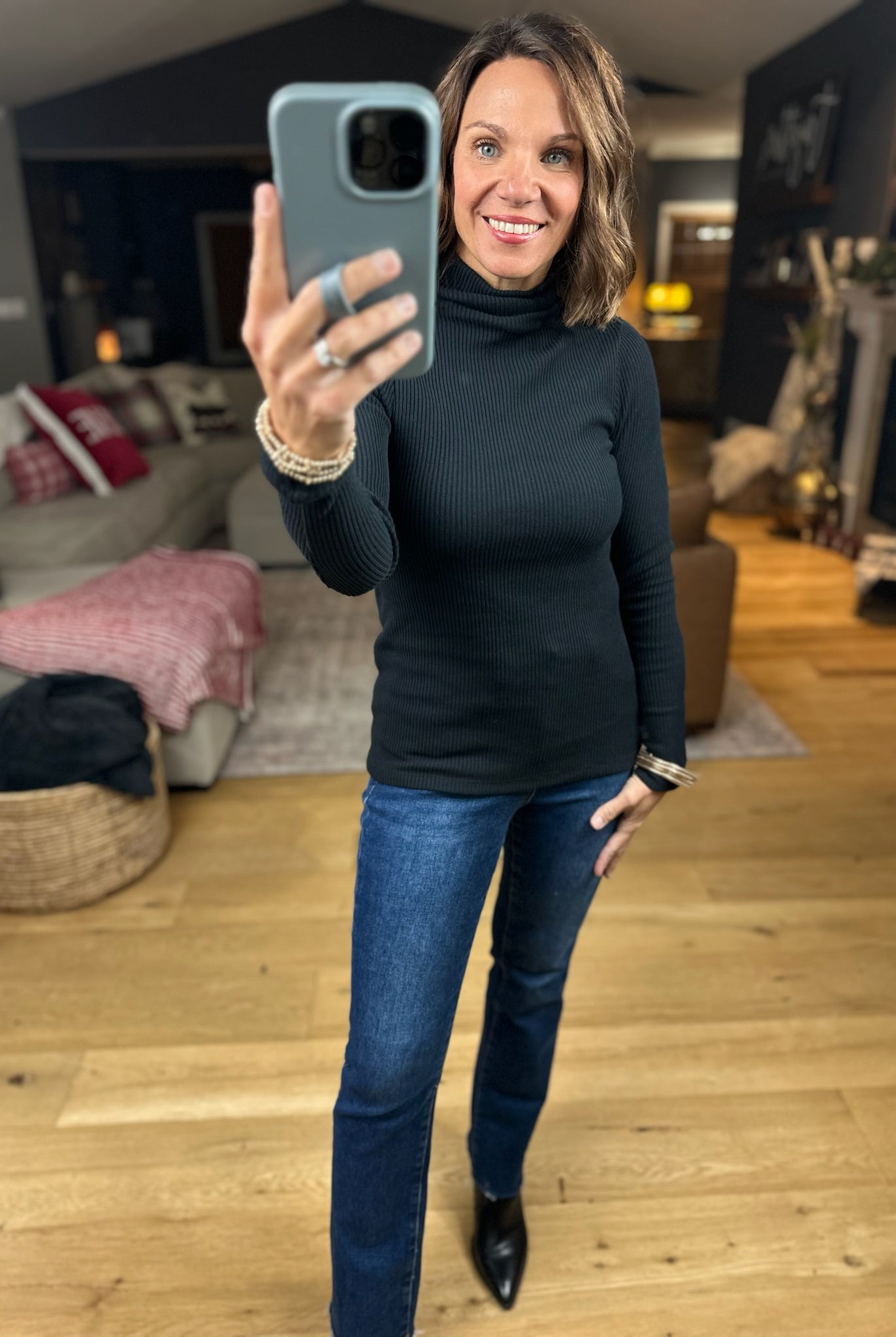 The Marissa Ribbed Turtle-Neck Top-Sweaters-By Together-Anna Kaytes Boutique, Women's Fashion Boutique in Grinnell, Iowa