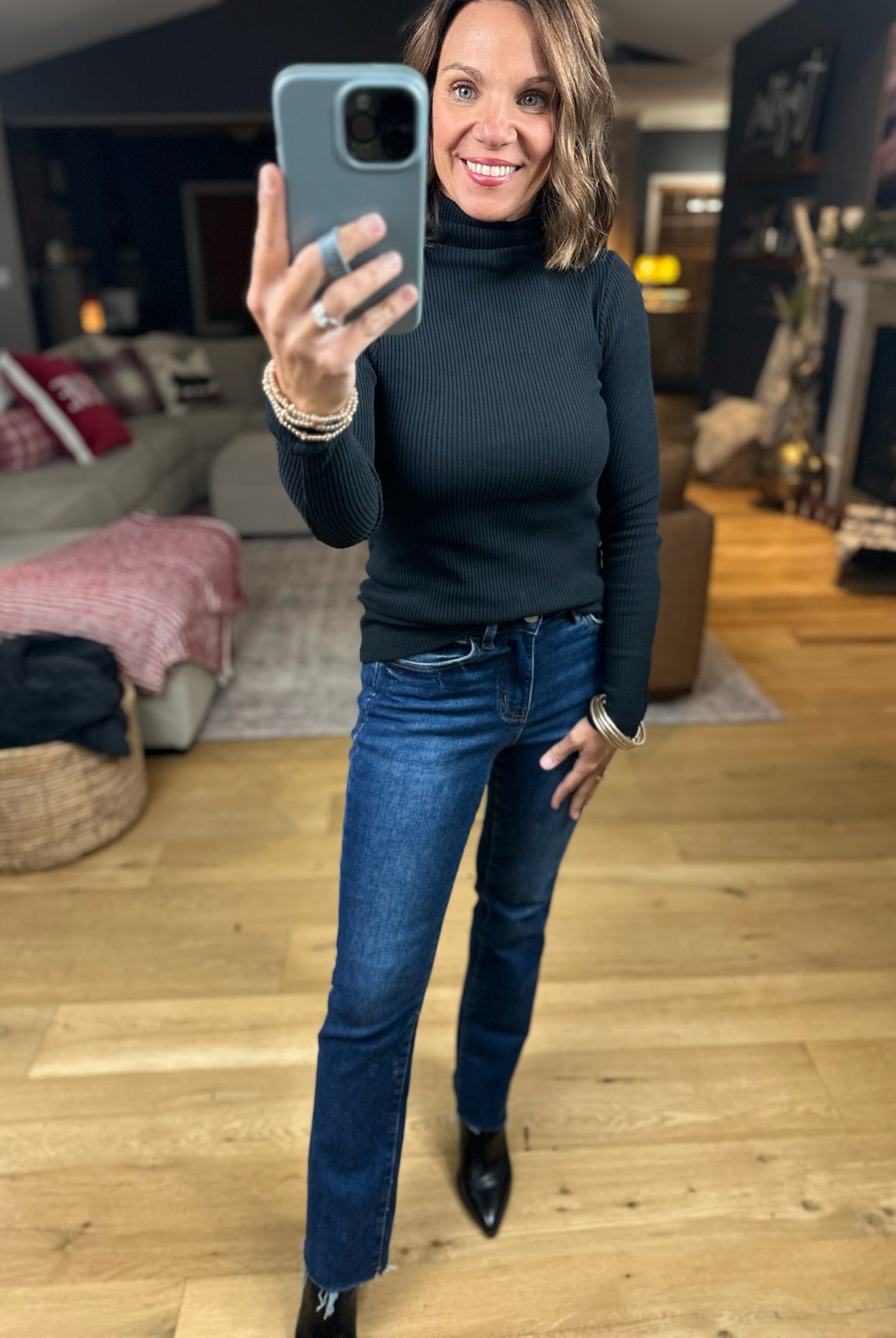 The Marissa Ribbed Turtle-Neck Top-Sweaters-By Together-Anna Kaytes Boutique, Women's Fashion Boutique in Grinnell, Iowa