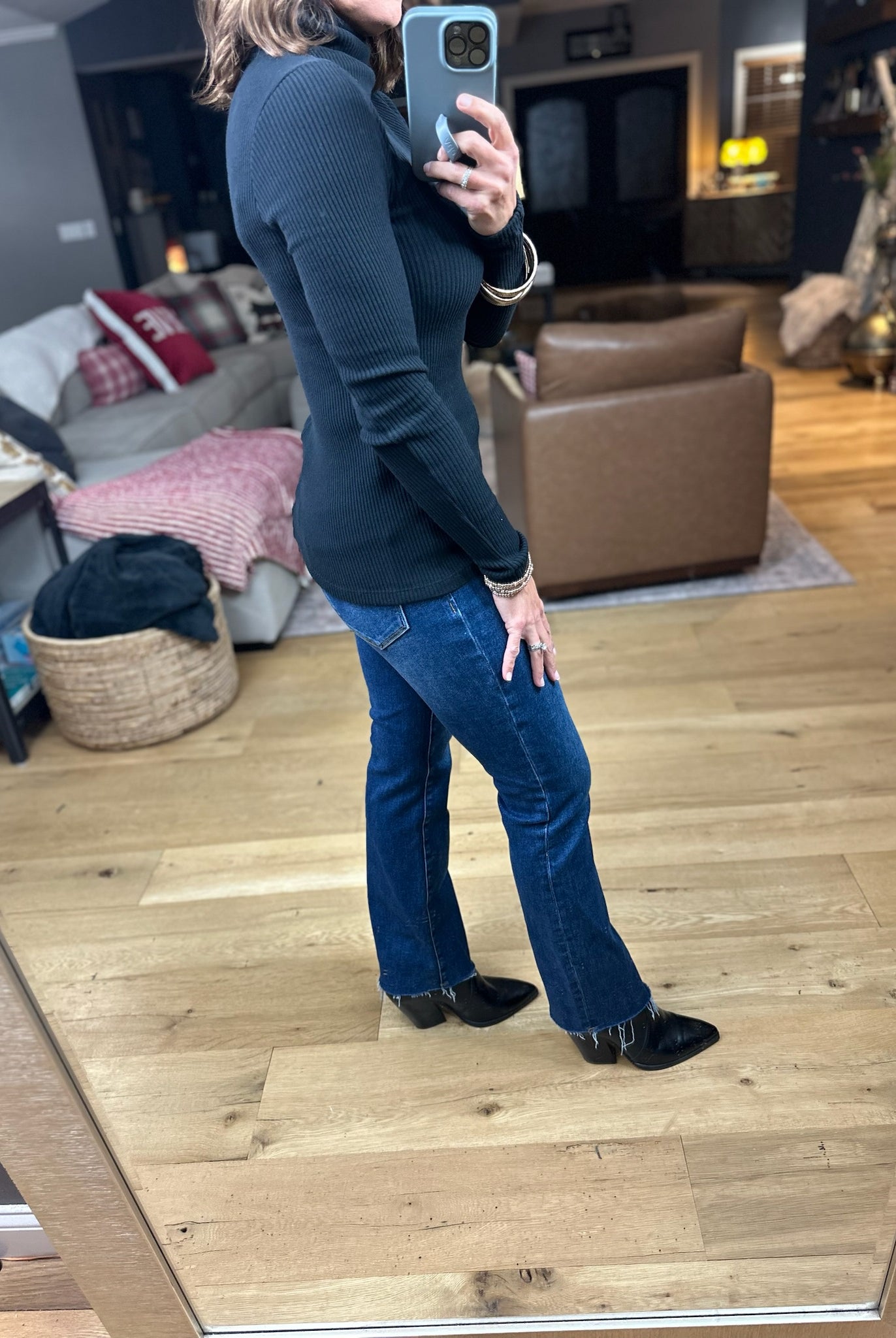 The Marissa Ribbed Turtle-Neck Top-Sweaters-By Together-Anna Kaytes Boutique, Women's Fashion Boutique in Grinnell, Iowa