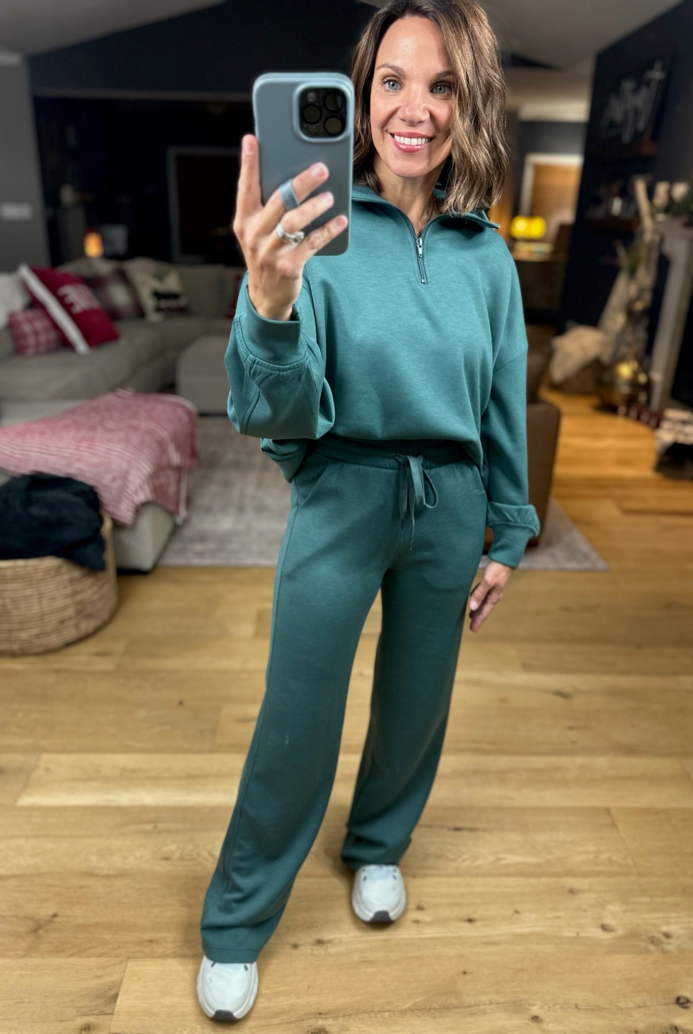 The Emma 3/4 Zip Pullover + Pant Set-Sweaters-Zenana-Anna Kaytes Boutique, Women's Fashion Boutique in Grinnell, Iowa