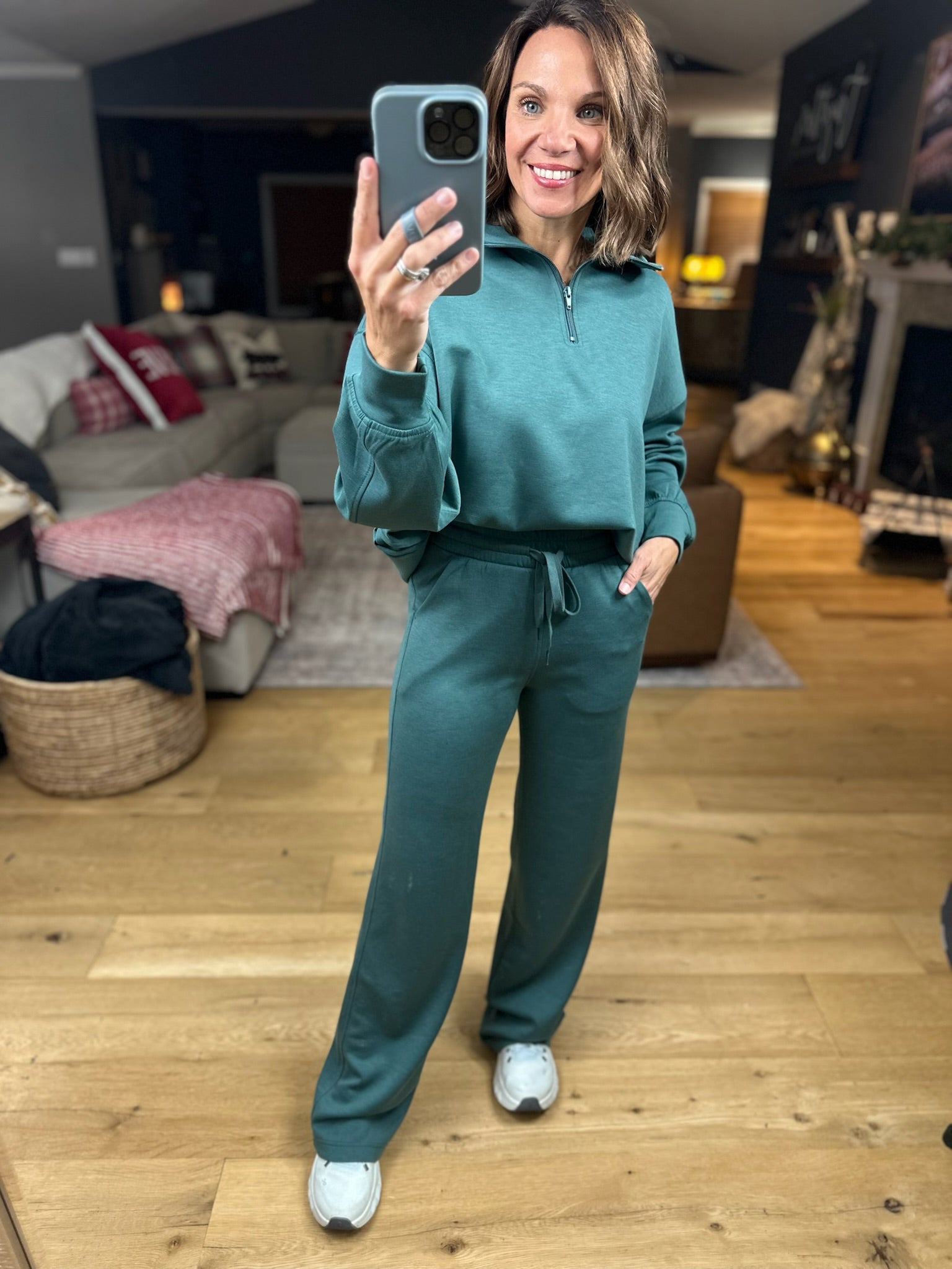 The Emma 3/4 Sleeve + Pocket Pant Set-Sweaters-Zenana-Anna Kaytes Boutique, Women's Fashion Boutique in Grinnell, Iowa