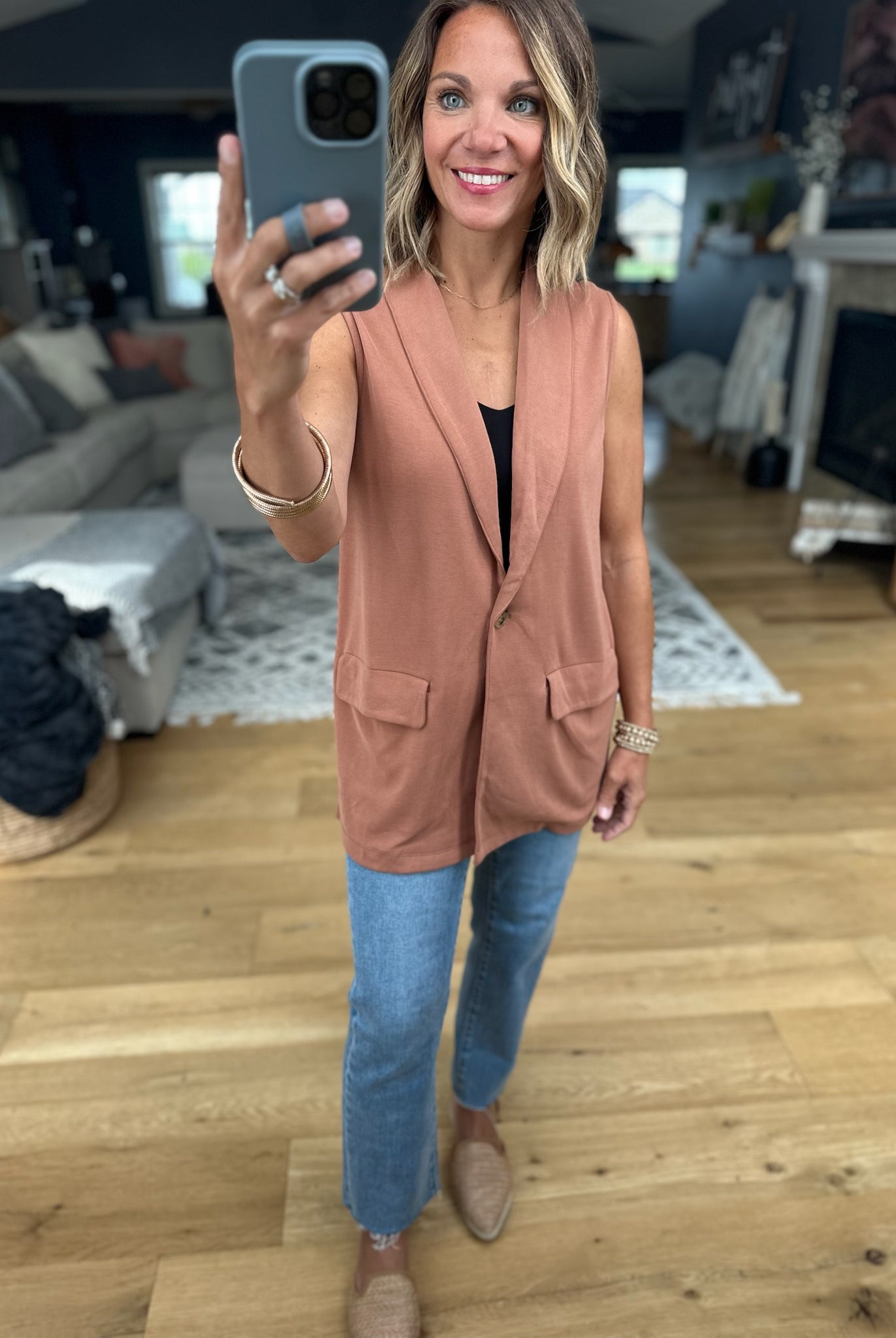 Stop & Stare Button Vest-Doe & Rae-Anna Kaytes Boutique, Women's Fashion Boutique in Grinnell, Iowa