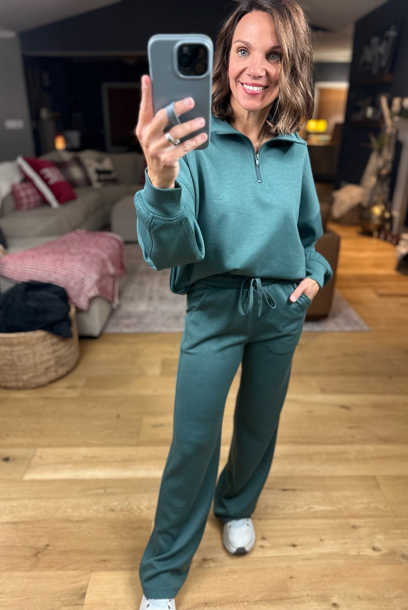 The Emma 3/4 Zip Pullover + Pant Set-Sweaters-Zenana-Anna Kaytes Boutique, Women's Fashion Boutique in Grinnell, Iowa