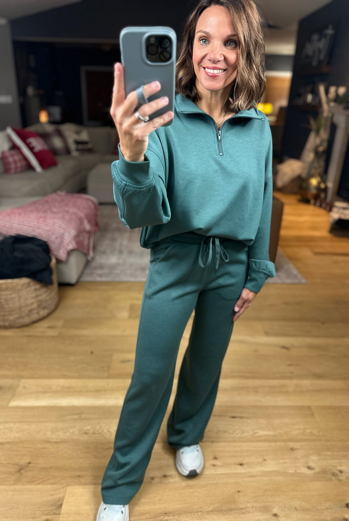 The Emma 3/4 Zip Pullover + Pant Set-Sweaters-Zenana-Anna Kaytes Boutique, Women's Fashion Boutique in Grinnell, Iowa