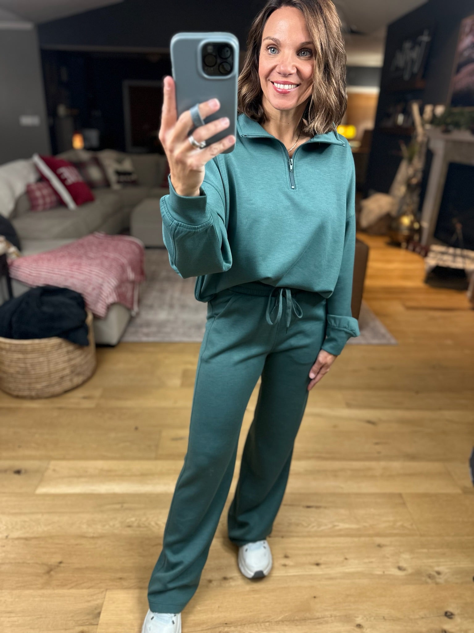 The Emma 3/4 Sleeve + Pocket Pant Set-Sweaters-Zenana-Anna Kaytes Boutique, Women's Fashion Boutique in Grinnell, Iowa